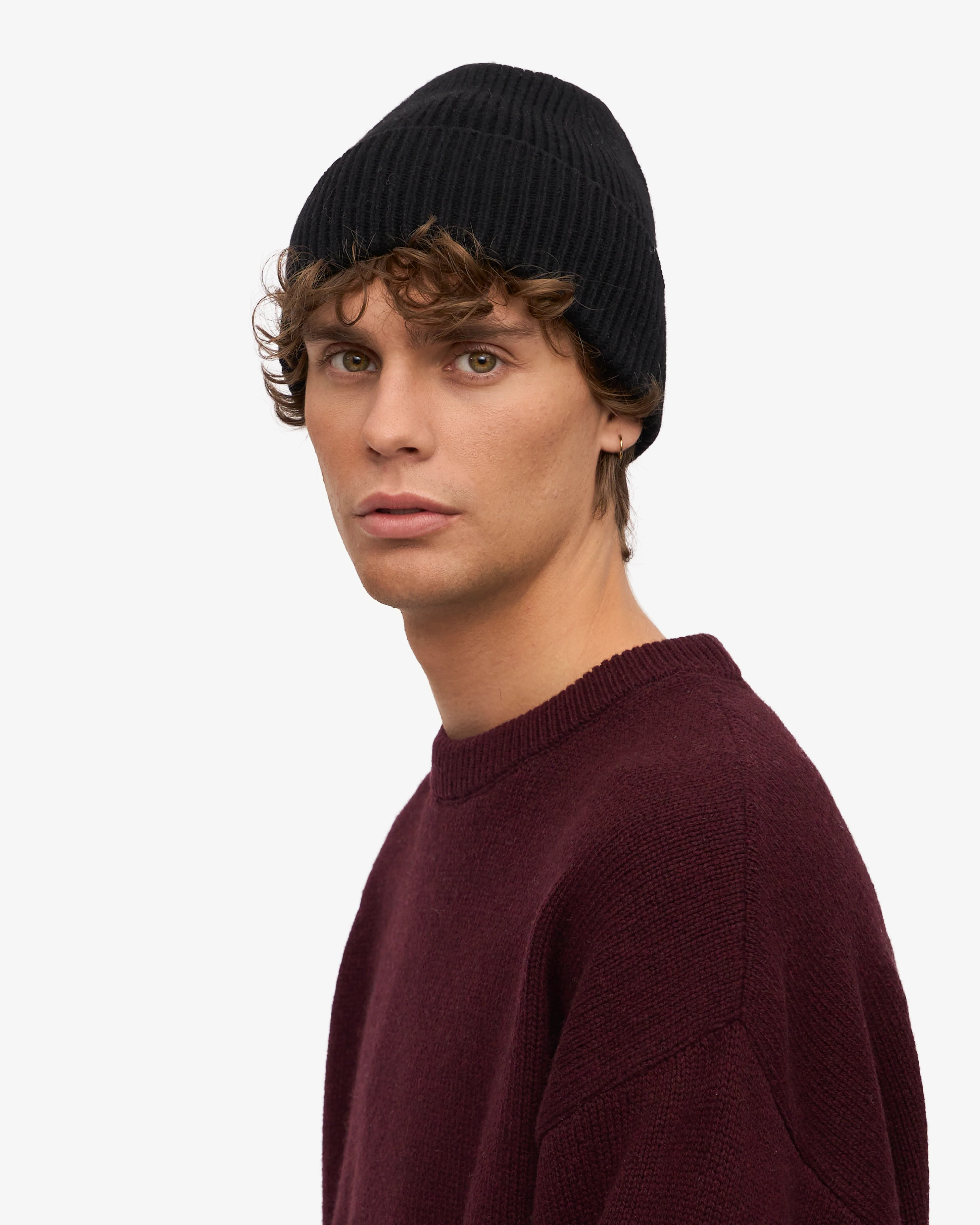 Merino Wool Beanie - Deep Black