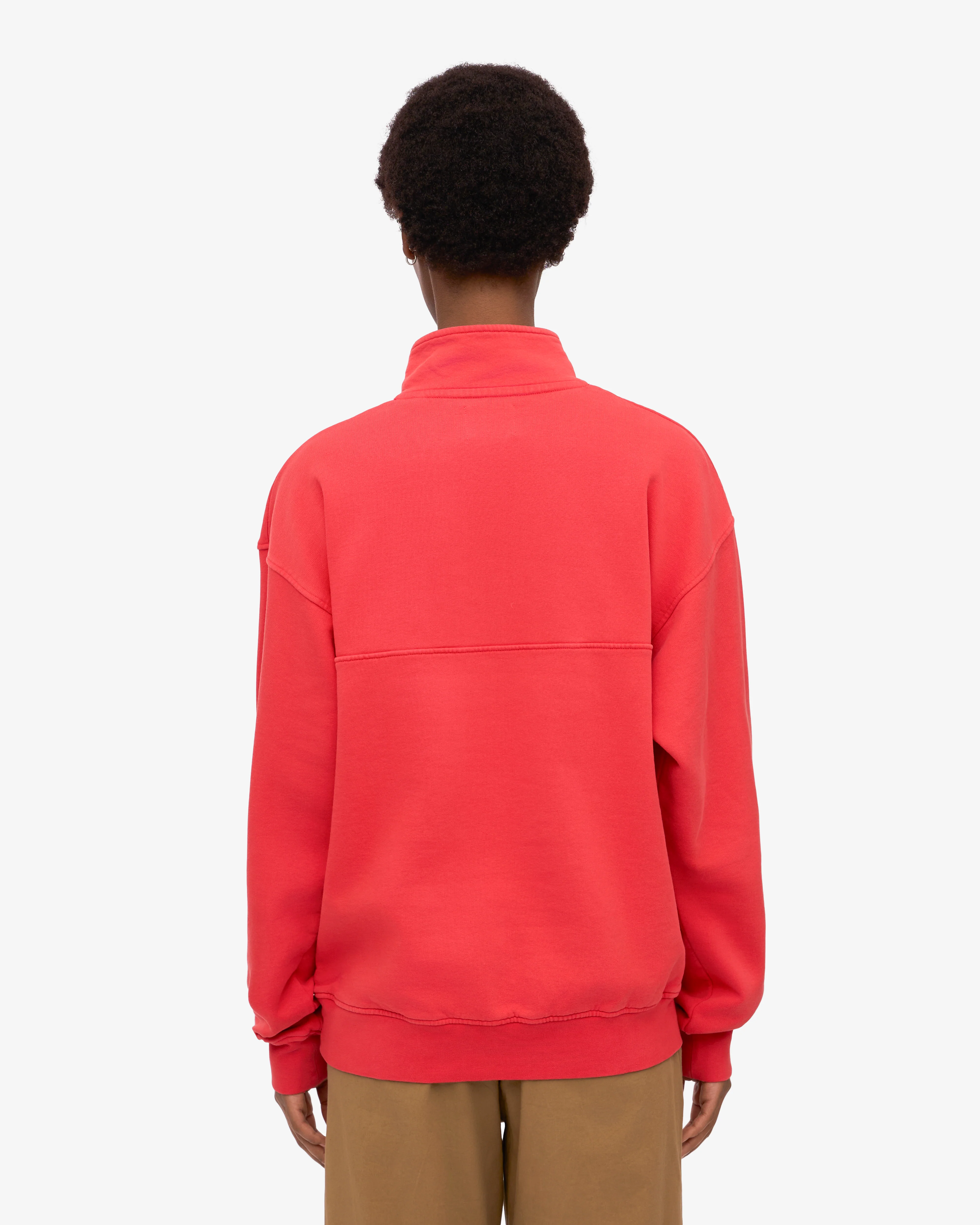 Organic Quarter Zip - Red Tangerine