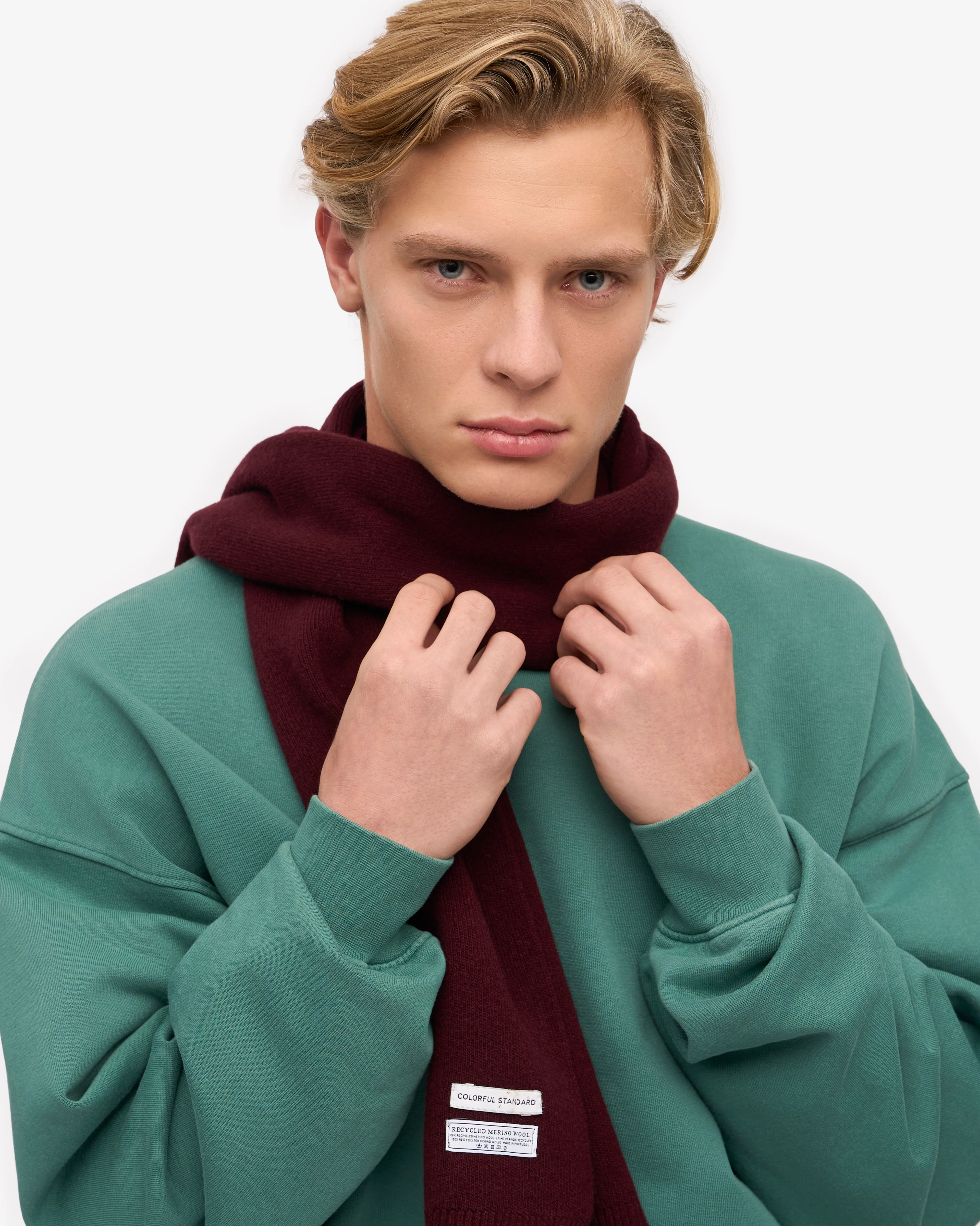 Merino Wool Scarf - Oxblood Red