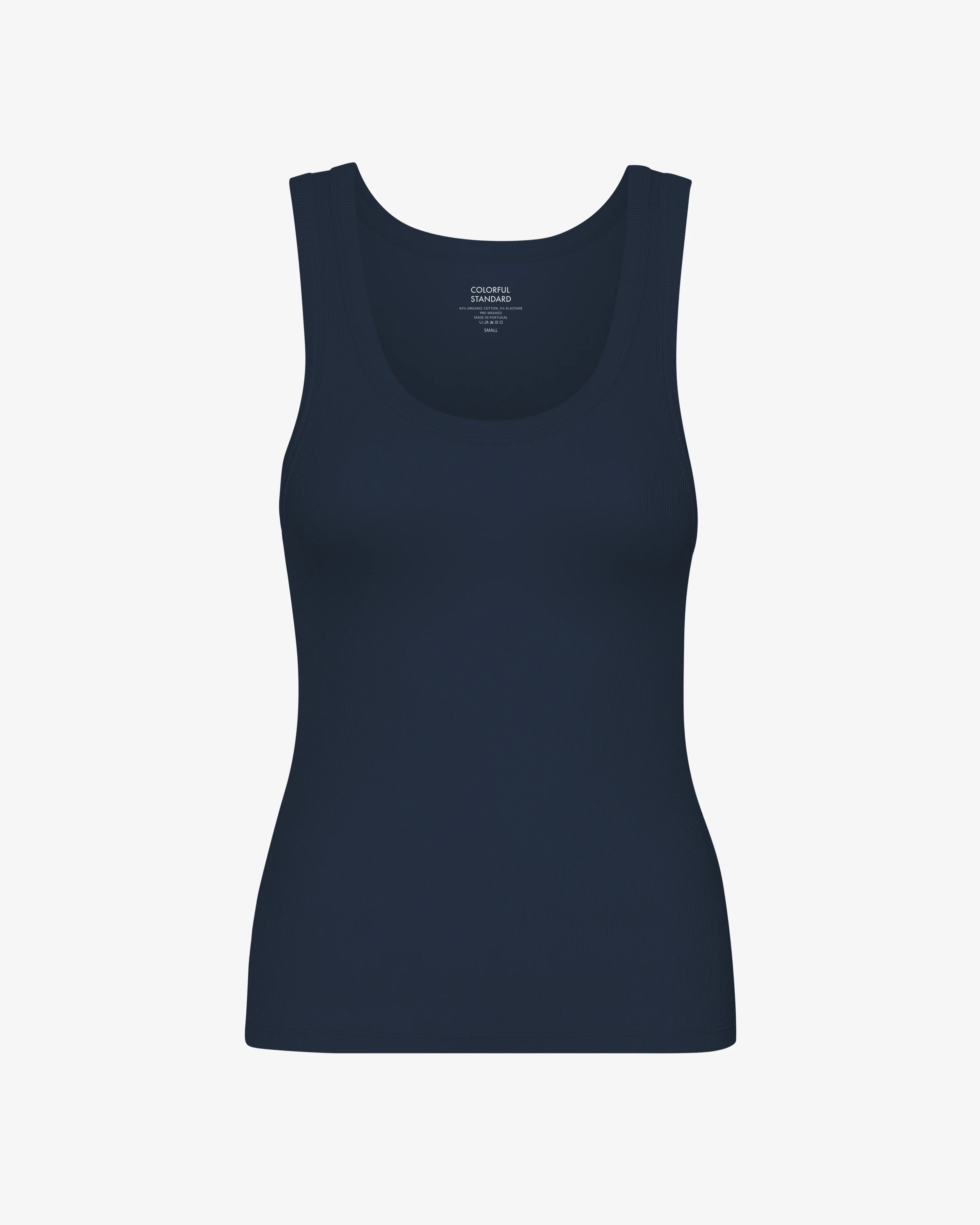 Women Organic Rib Tank Top - Navy Blue