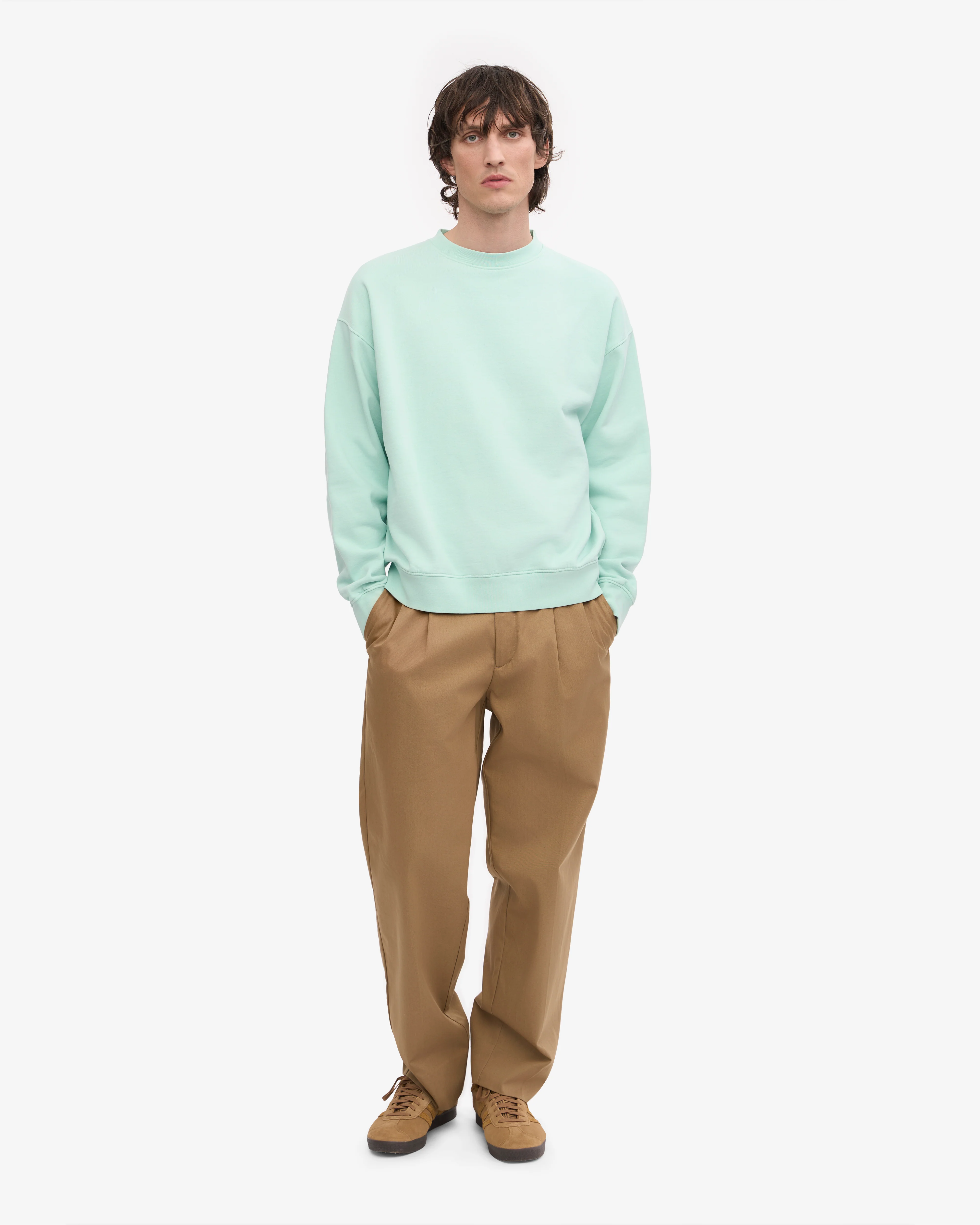 Organic Oversized Crew - Light Aqua