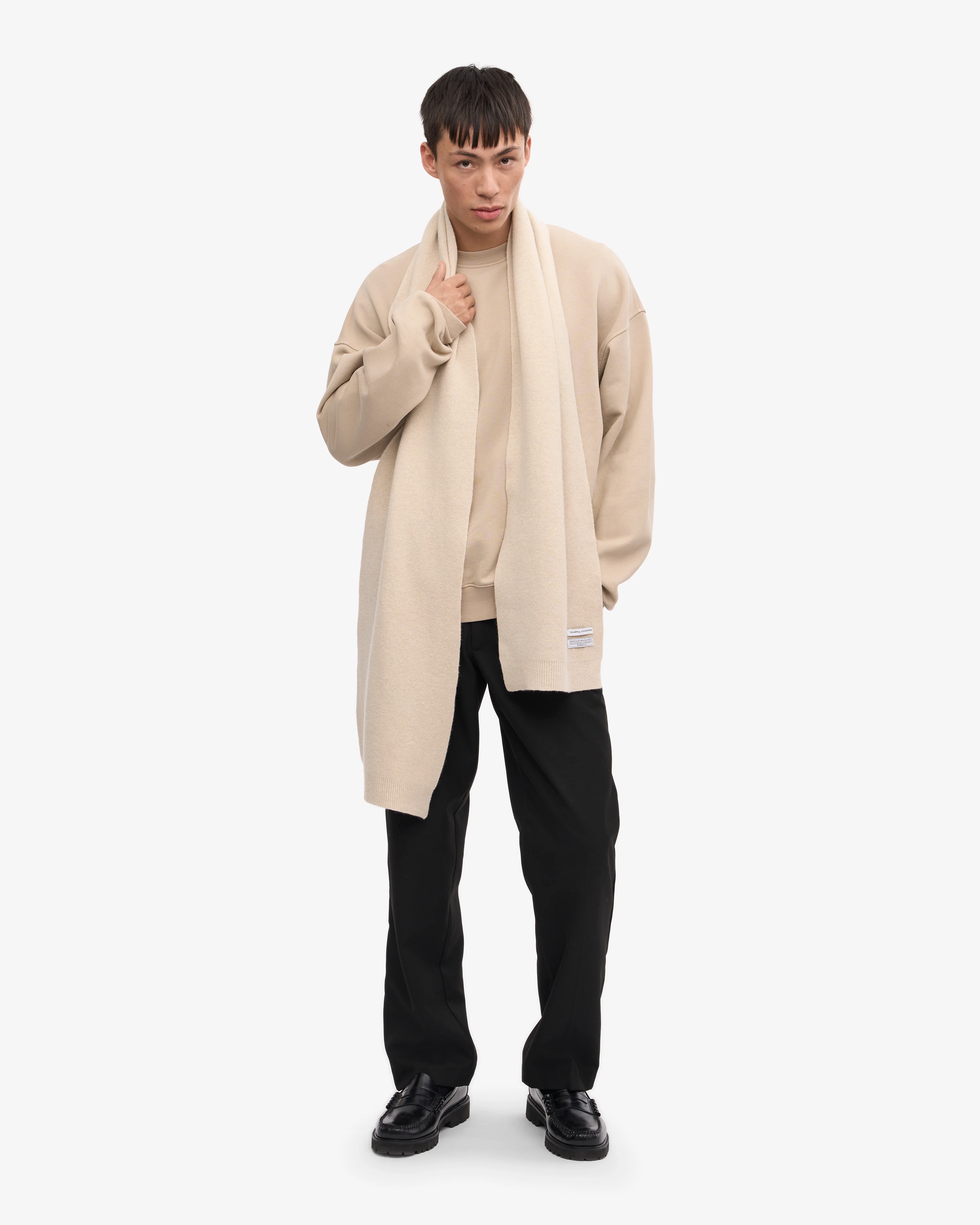 Merino Wool Scarf - Ivory White