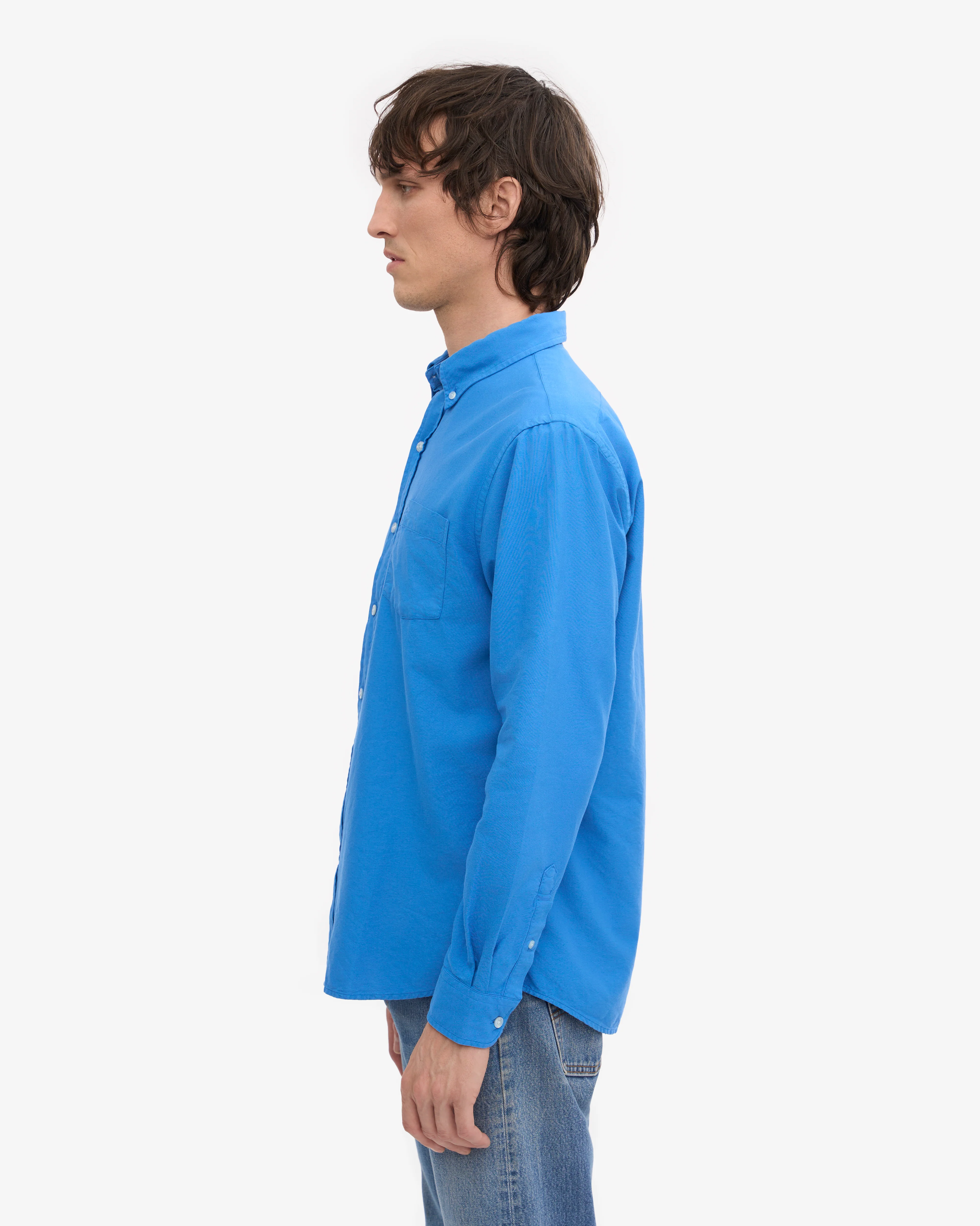 Organic Button Down Shirt - Pacific Blue