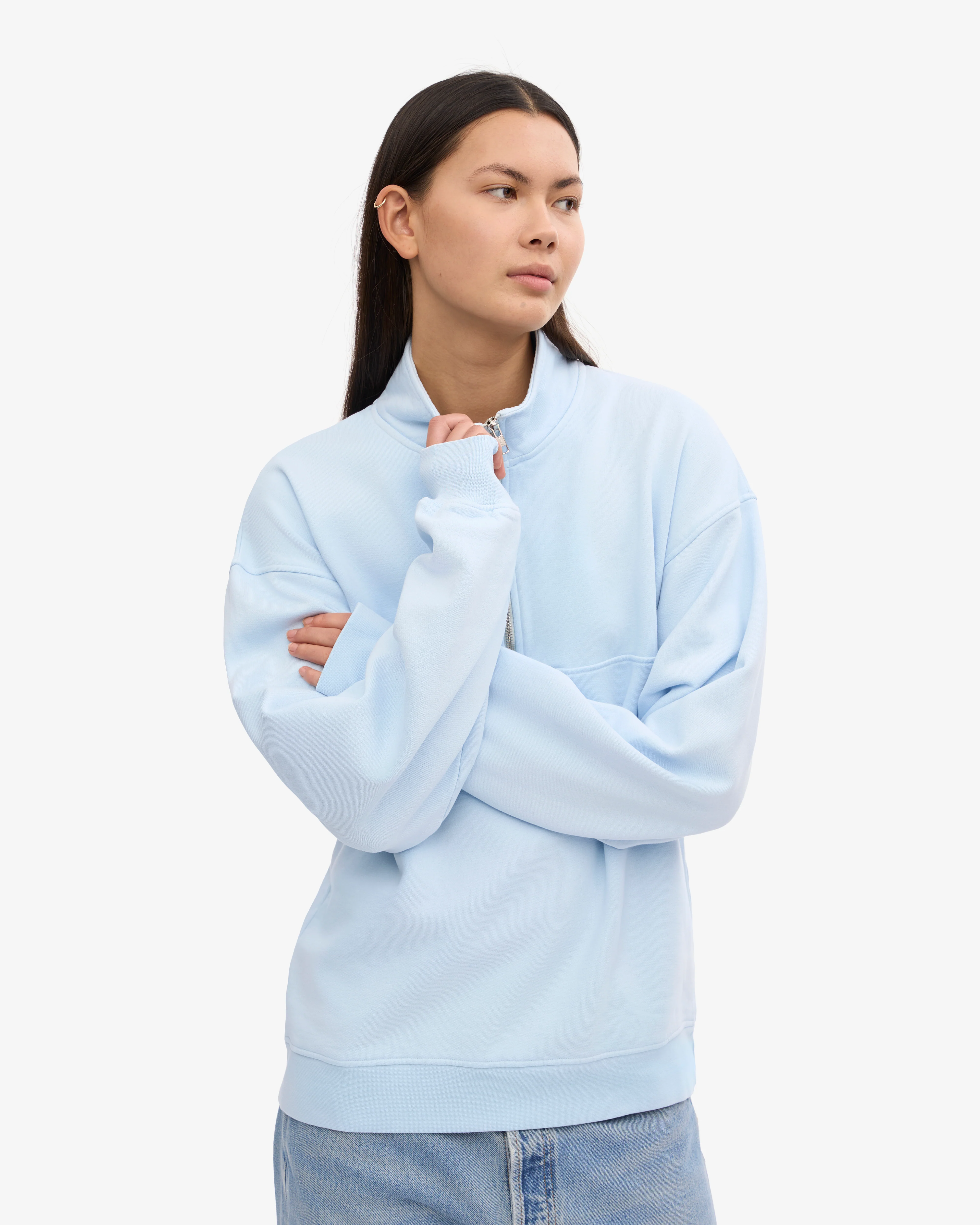 Organic Quarter Zip - Polar Blue