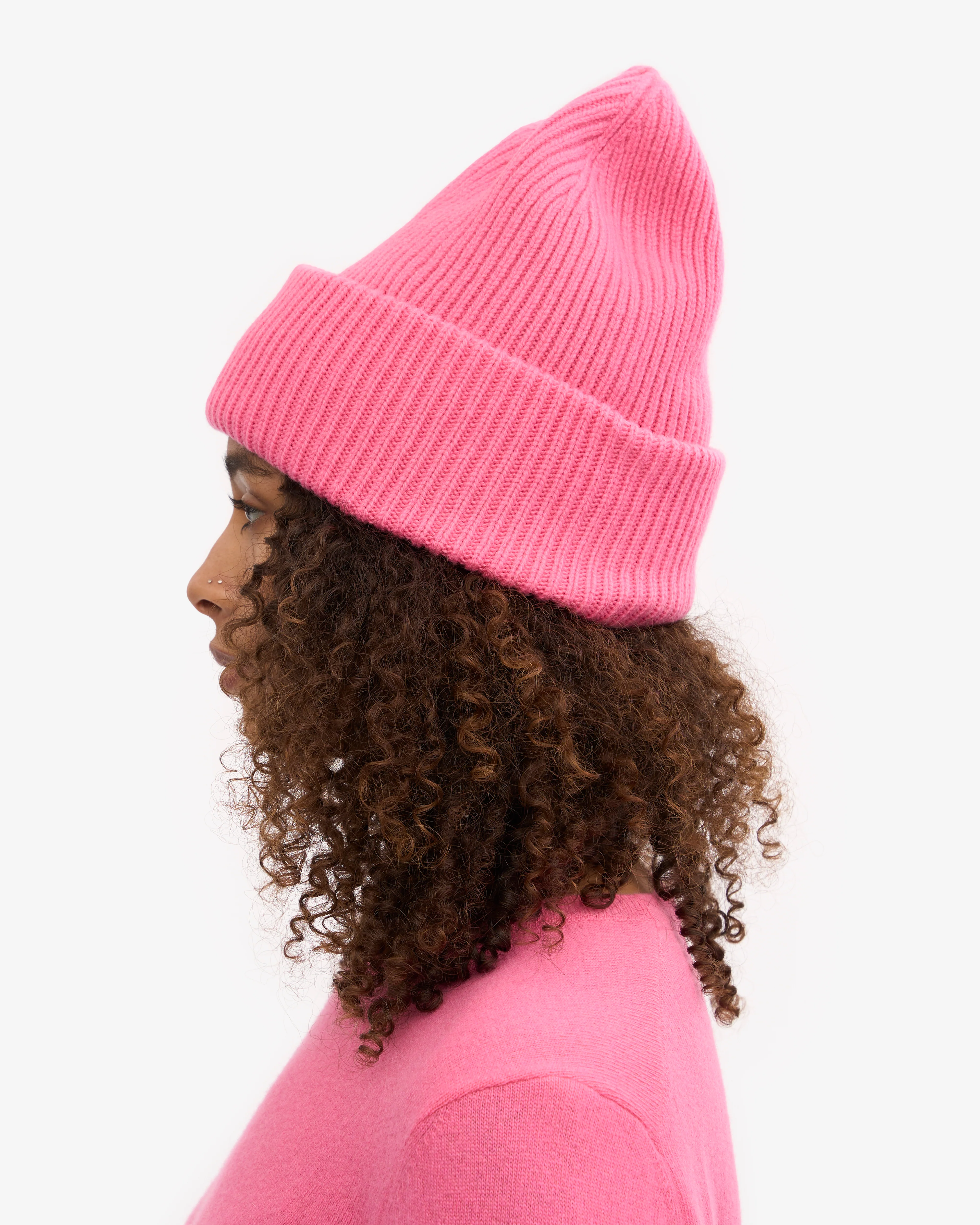 Merino Wool Hat - Bubblegum Pink