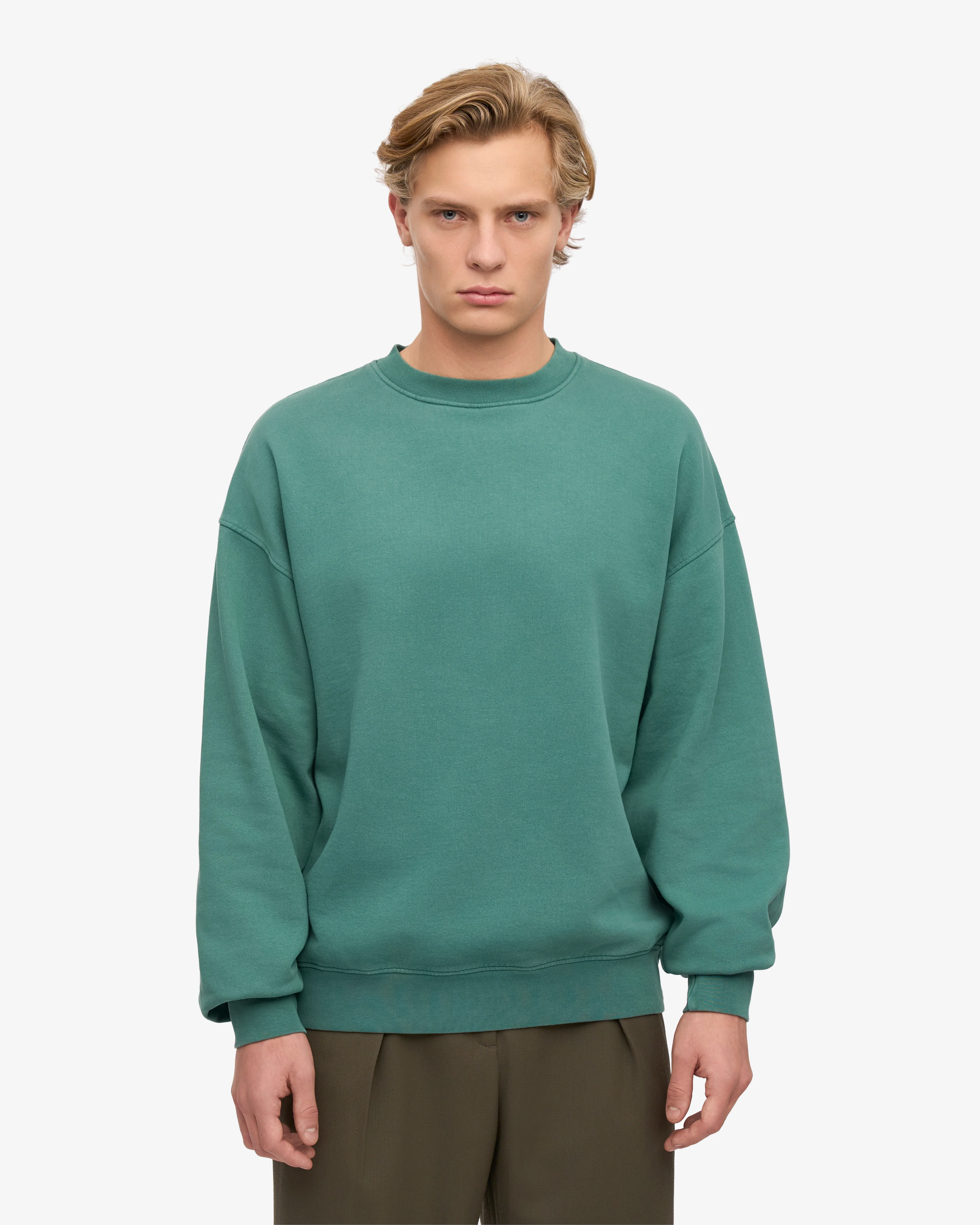 Organic Oversized Crew - Pine Green