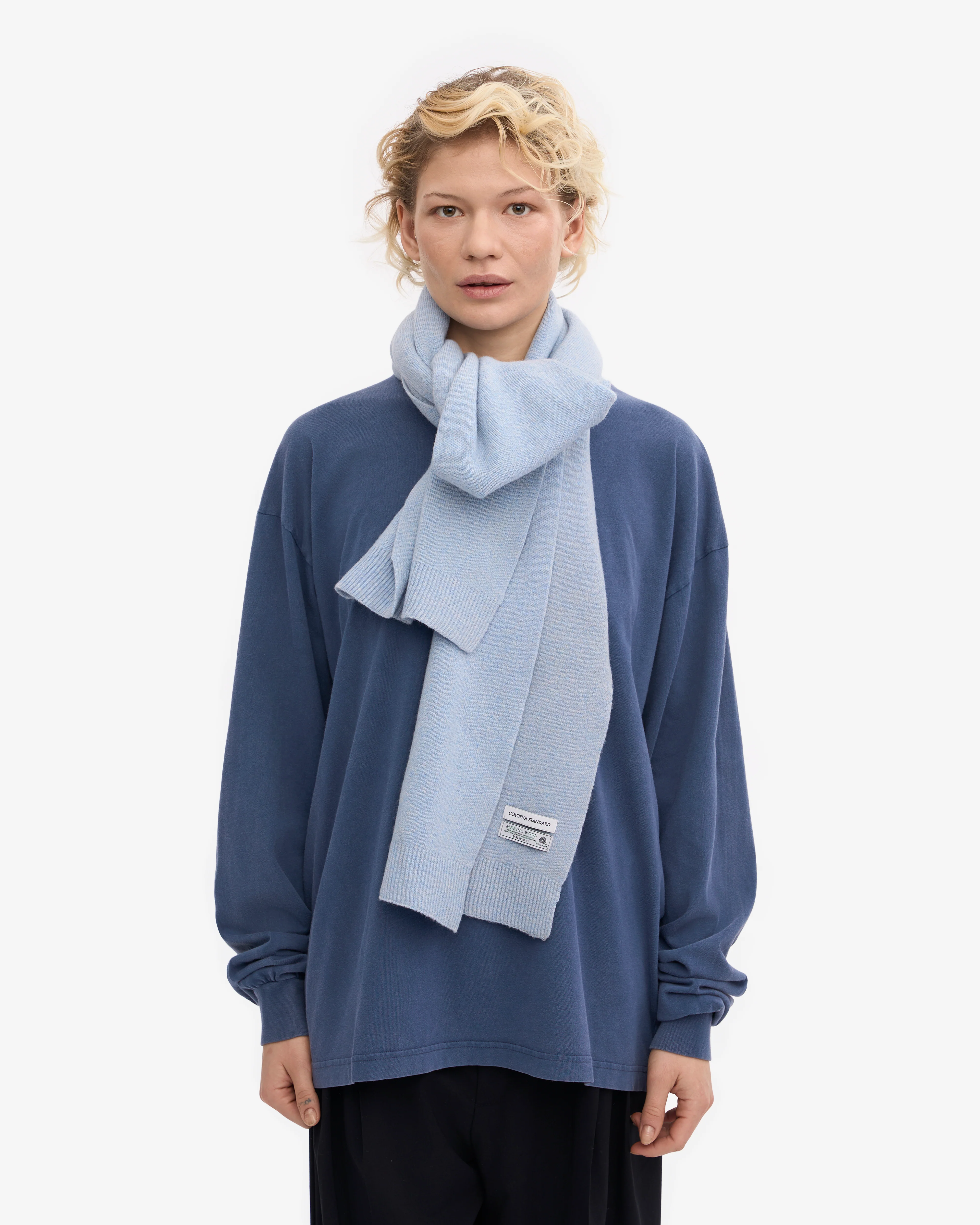 Merino Wool Scarf - Polar Blue