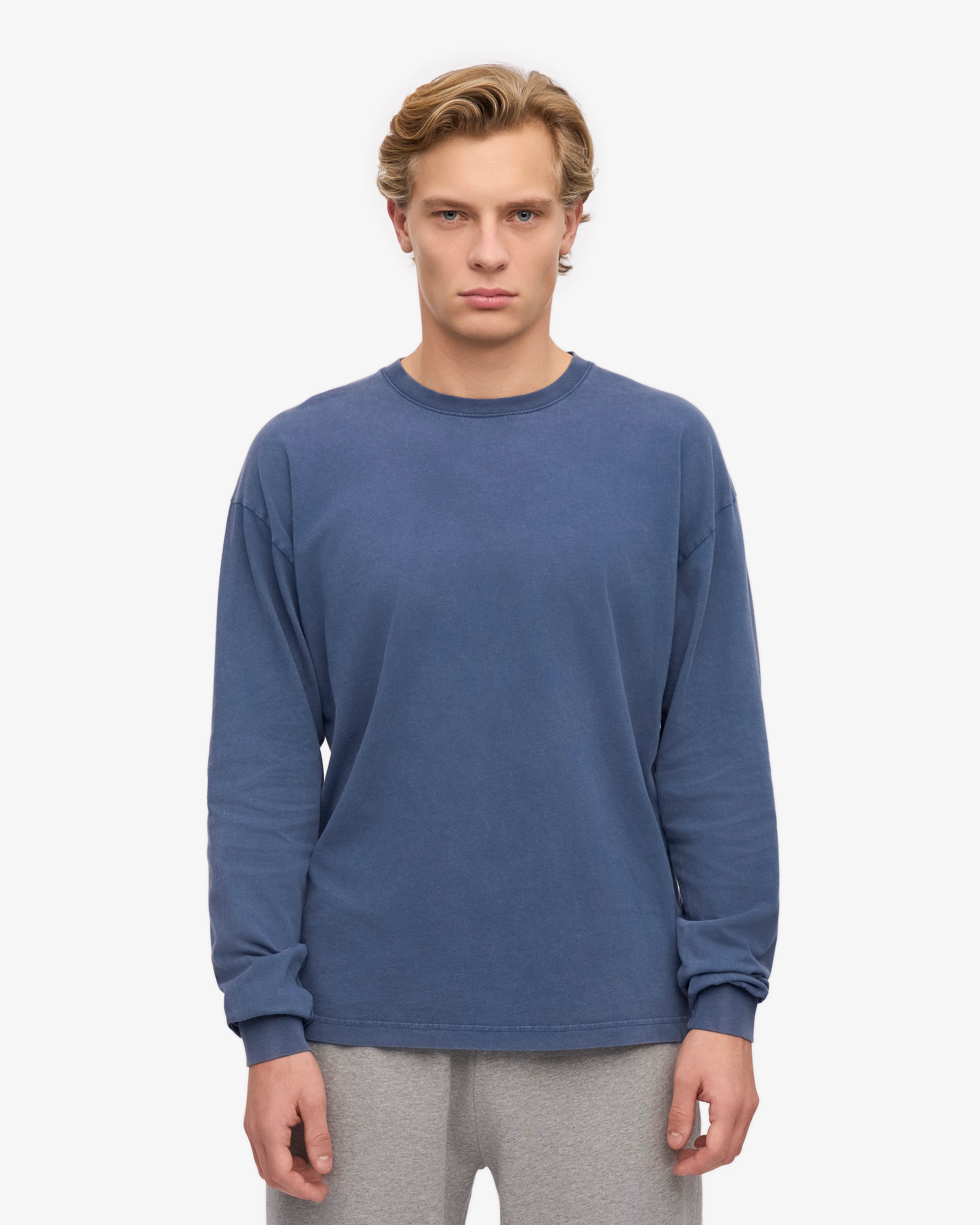 Oversized Organic LS T-Shirt - Neptune Blue