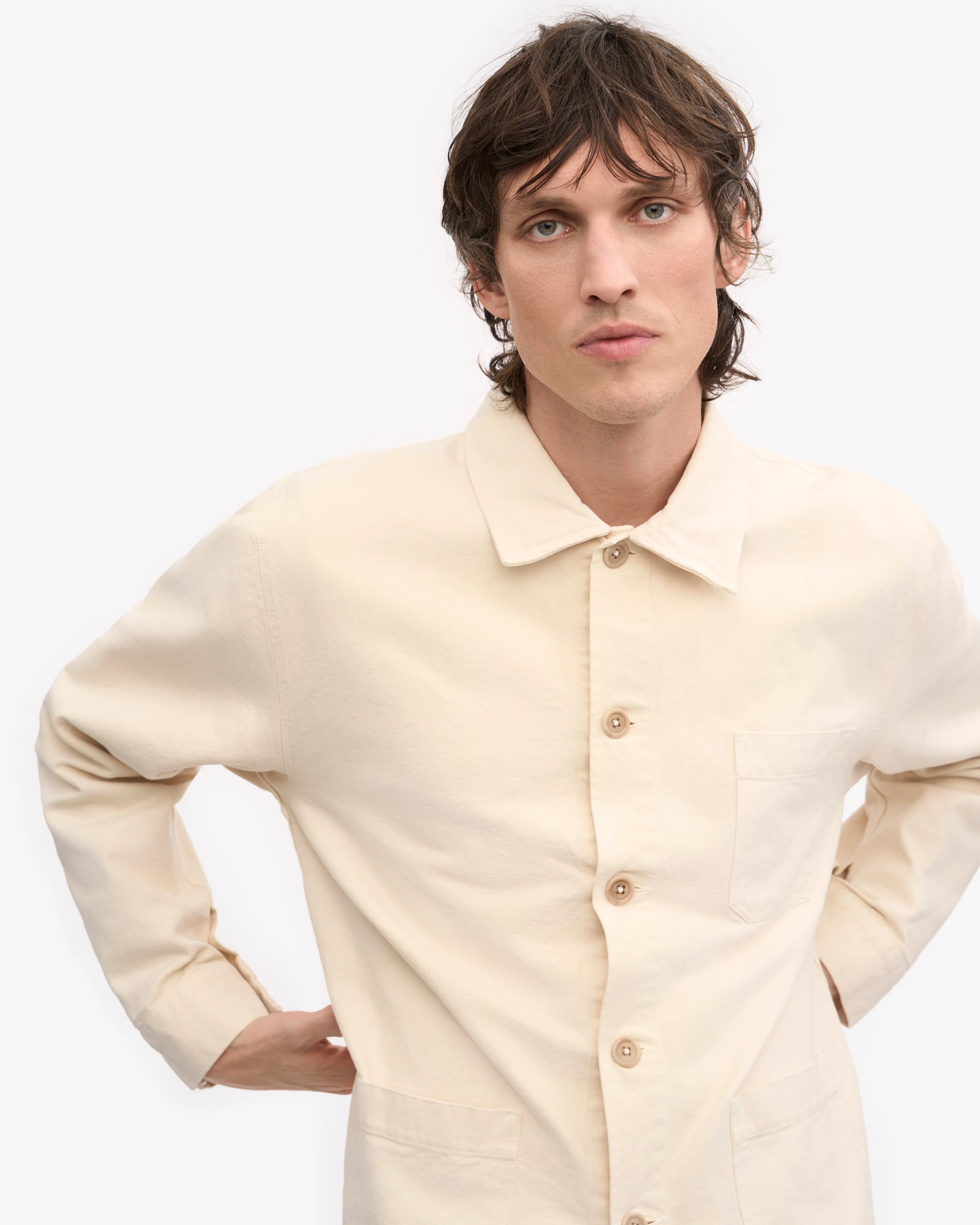 Organic Workwear Jacket - Ivory White