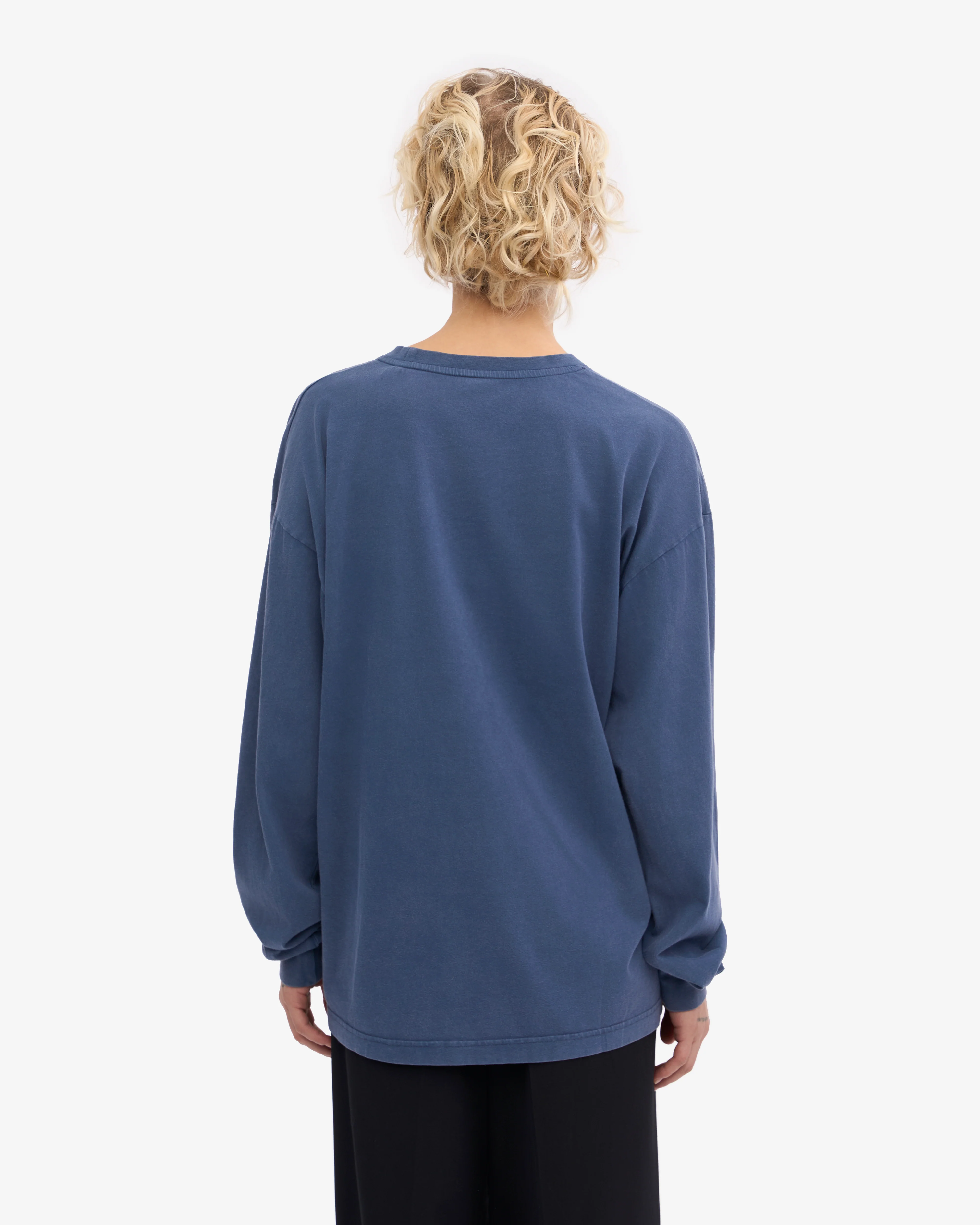 Oversized Organic LS T-Shirt - Neptune Blue