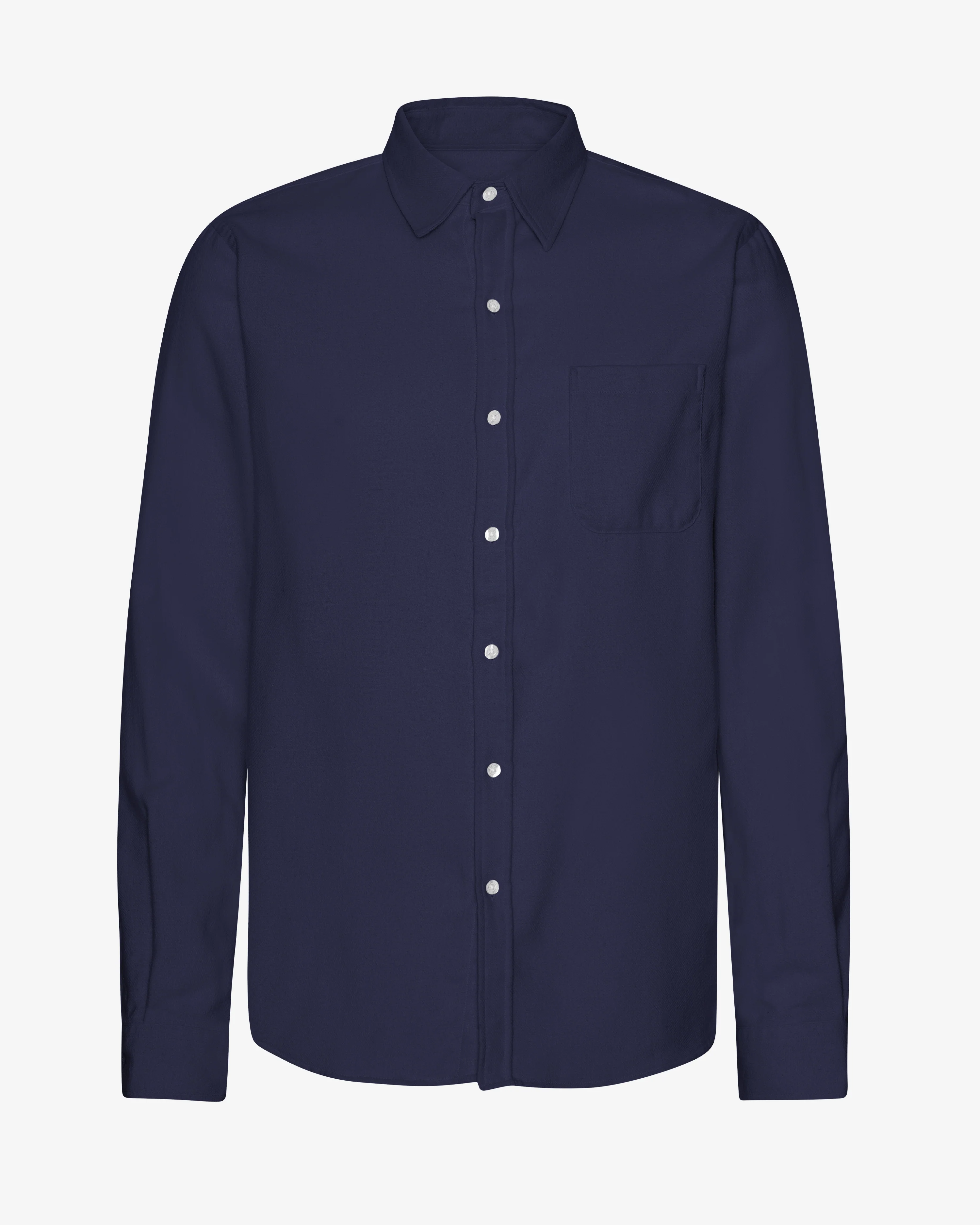 Organic Flannel Shirt - Navy Blue
