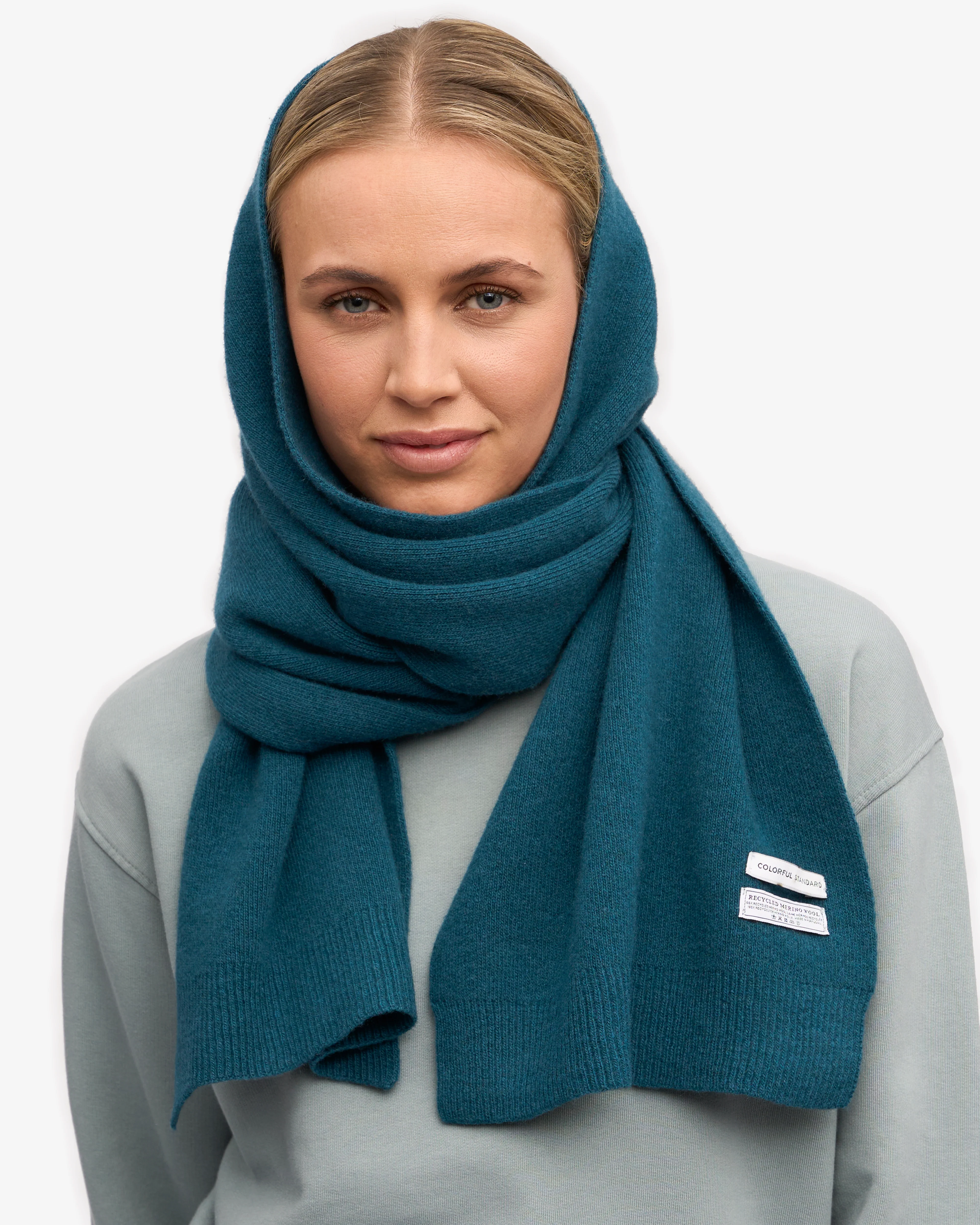Merino Wool Scarf - Ocean Green