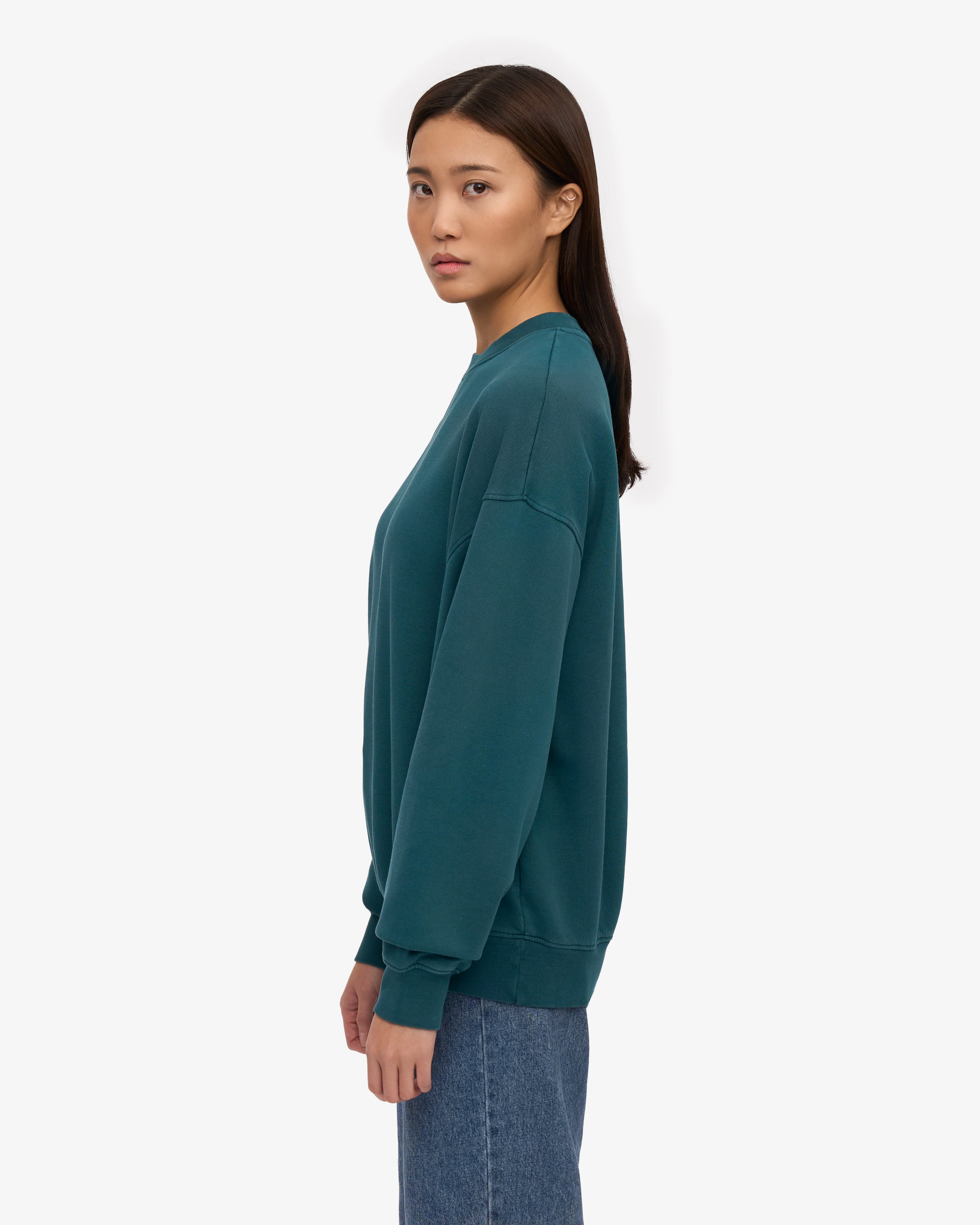 Organic Oversized Crew - Ocean Green