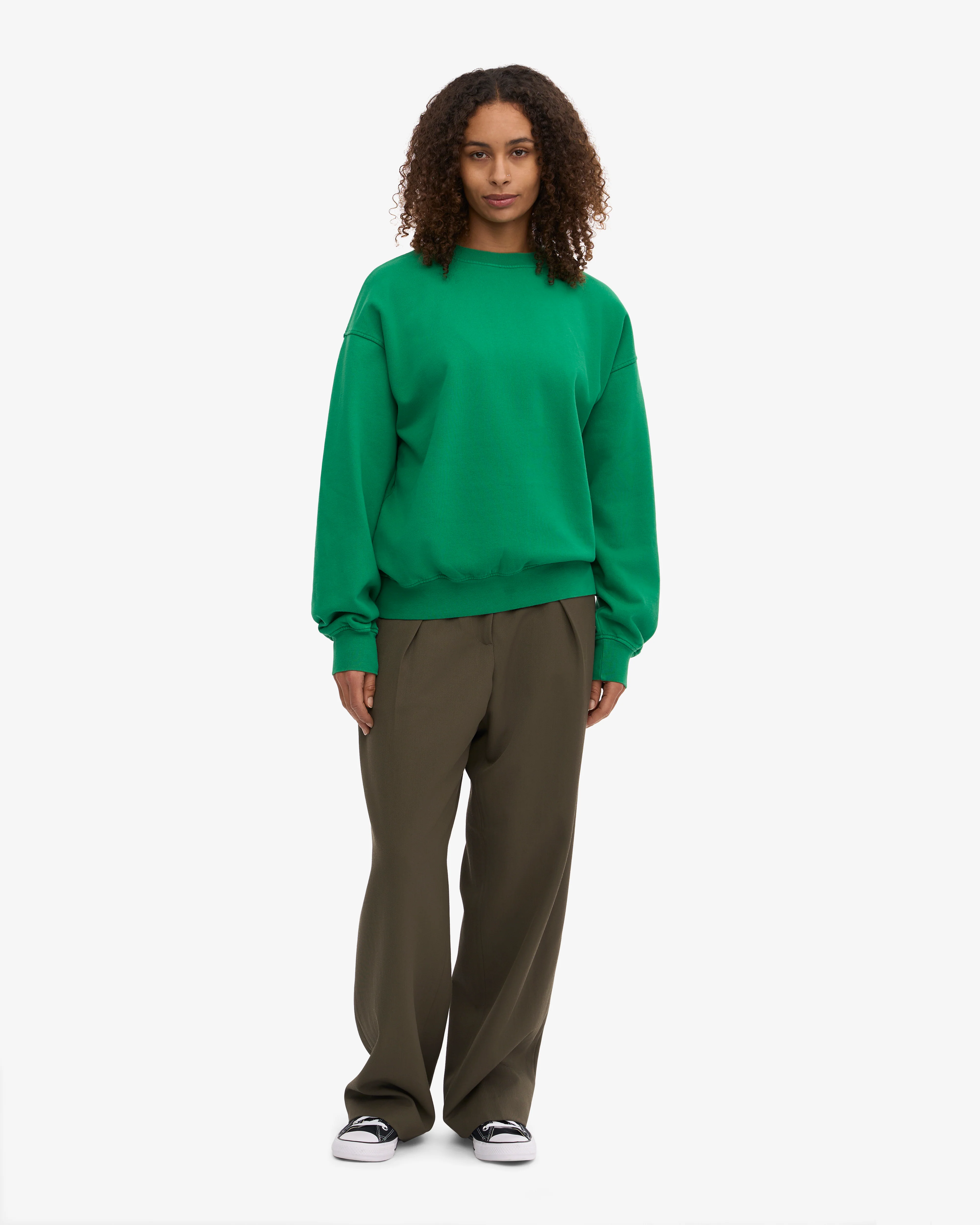 Organic Oversized Crew - Kelly Green