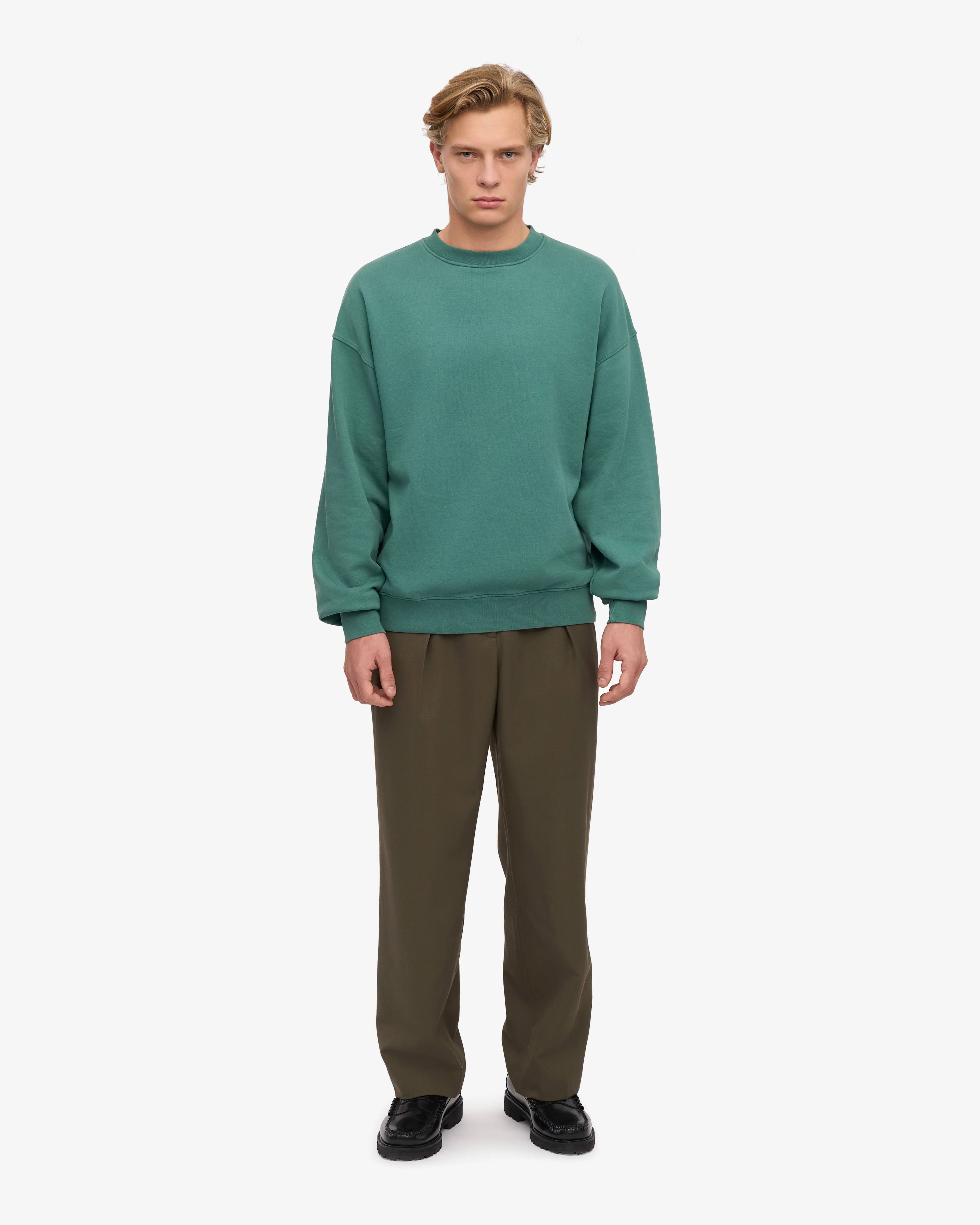 Organic Oversized Crew - Pine Green