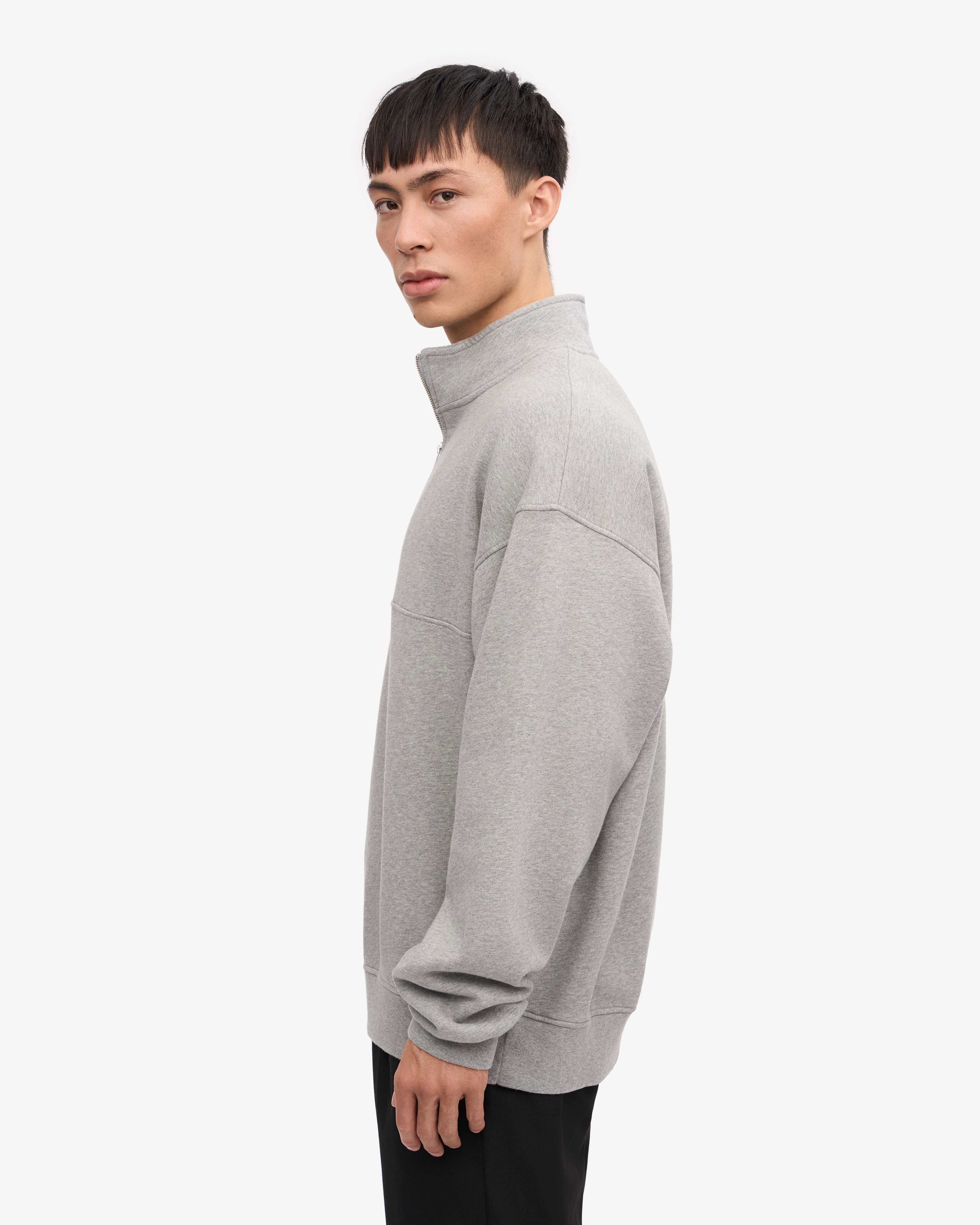 Organic Quarter Zip - Heather Grey