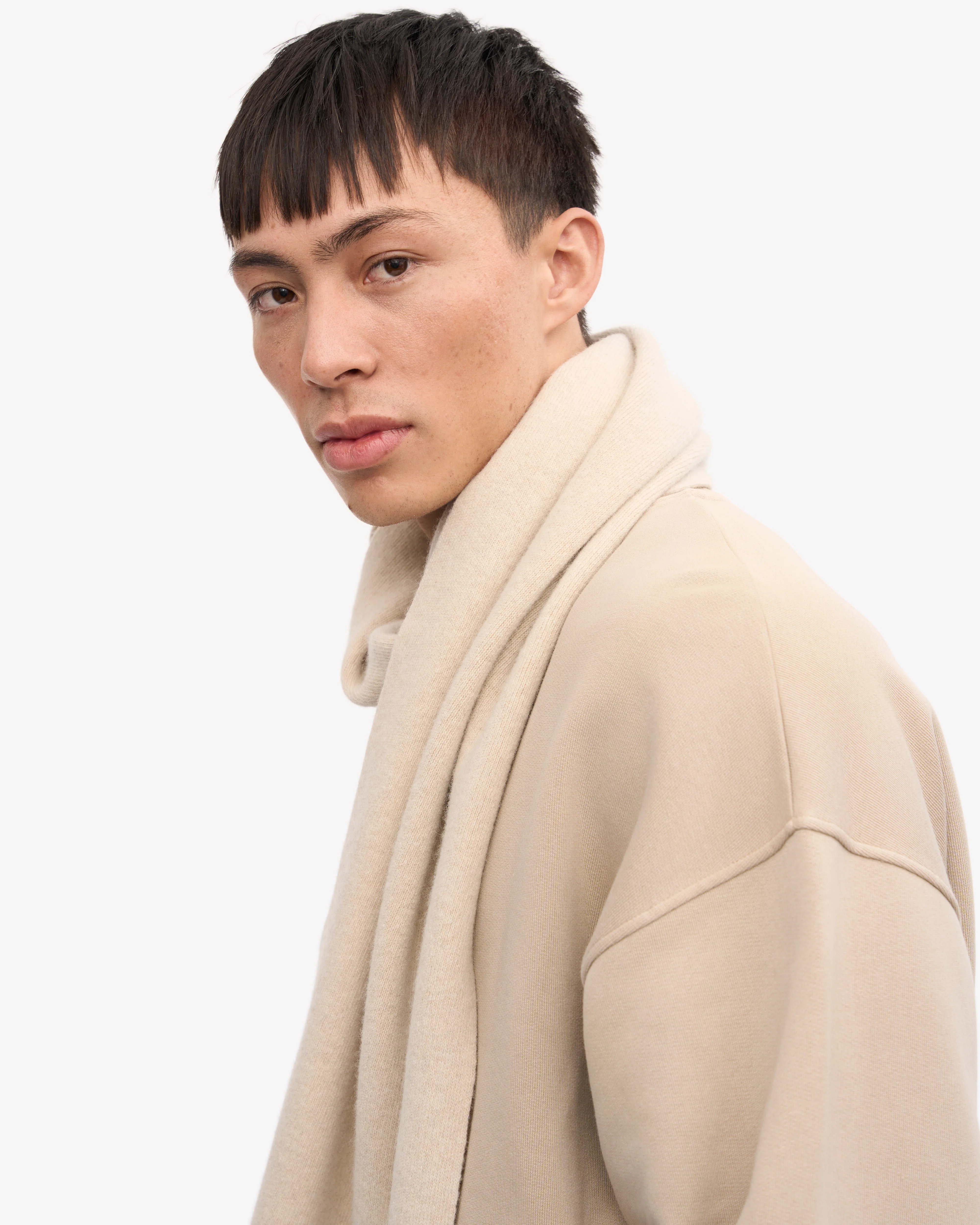 Merino Wool Scarf - Ivory White