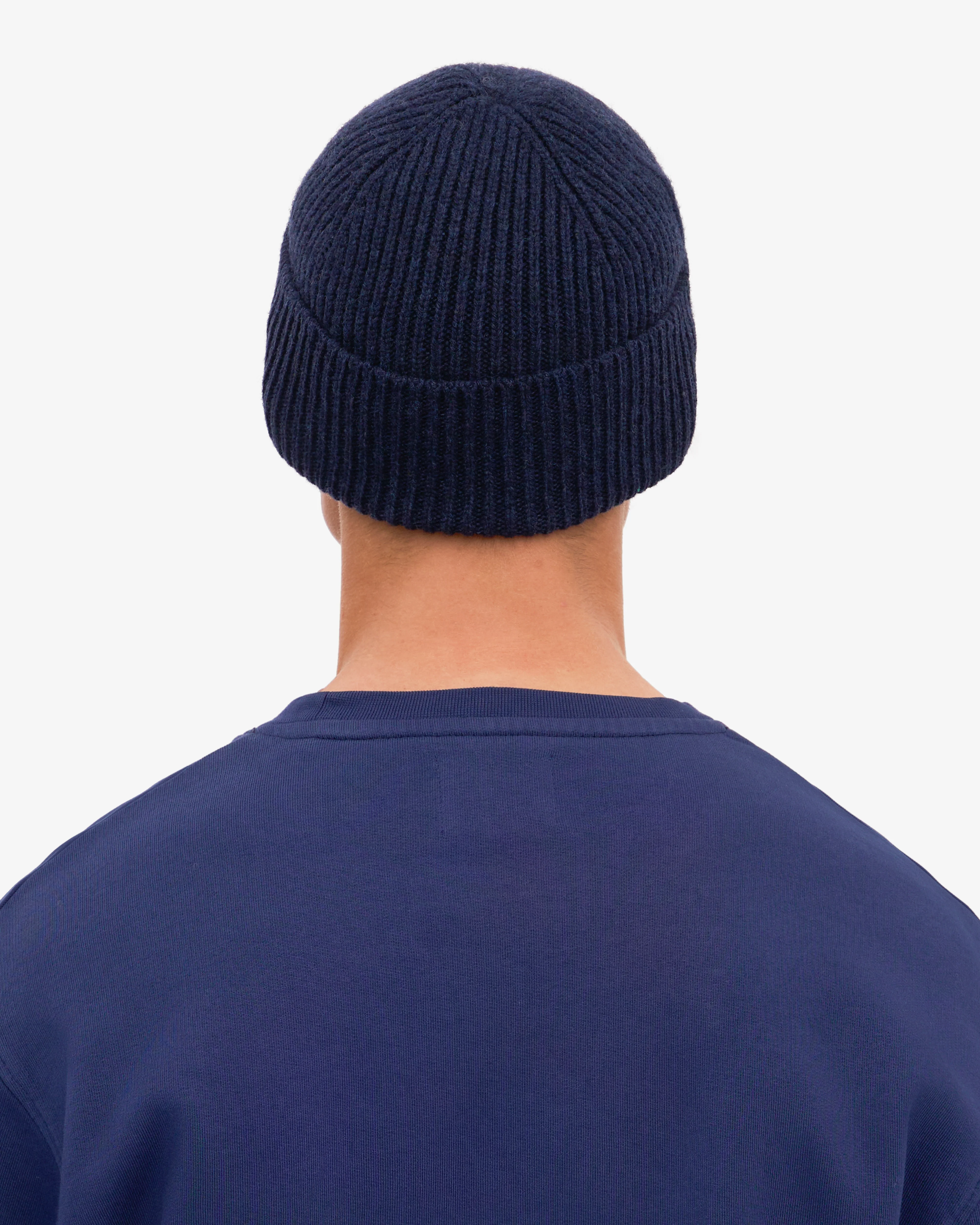 Merino Wool Beanie - Marine Blue