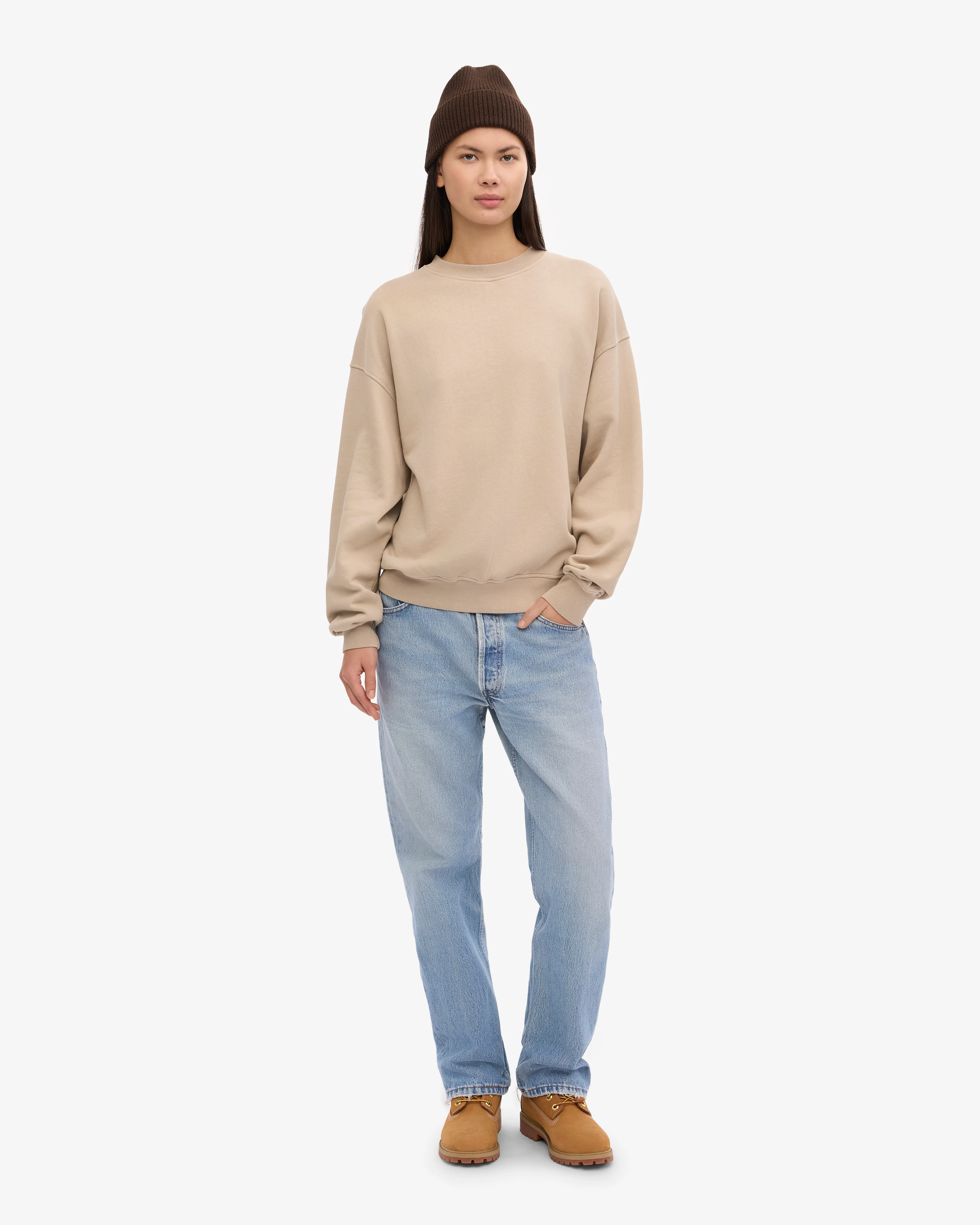 Organic Oversized Crew - Oyster Grey