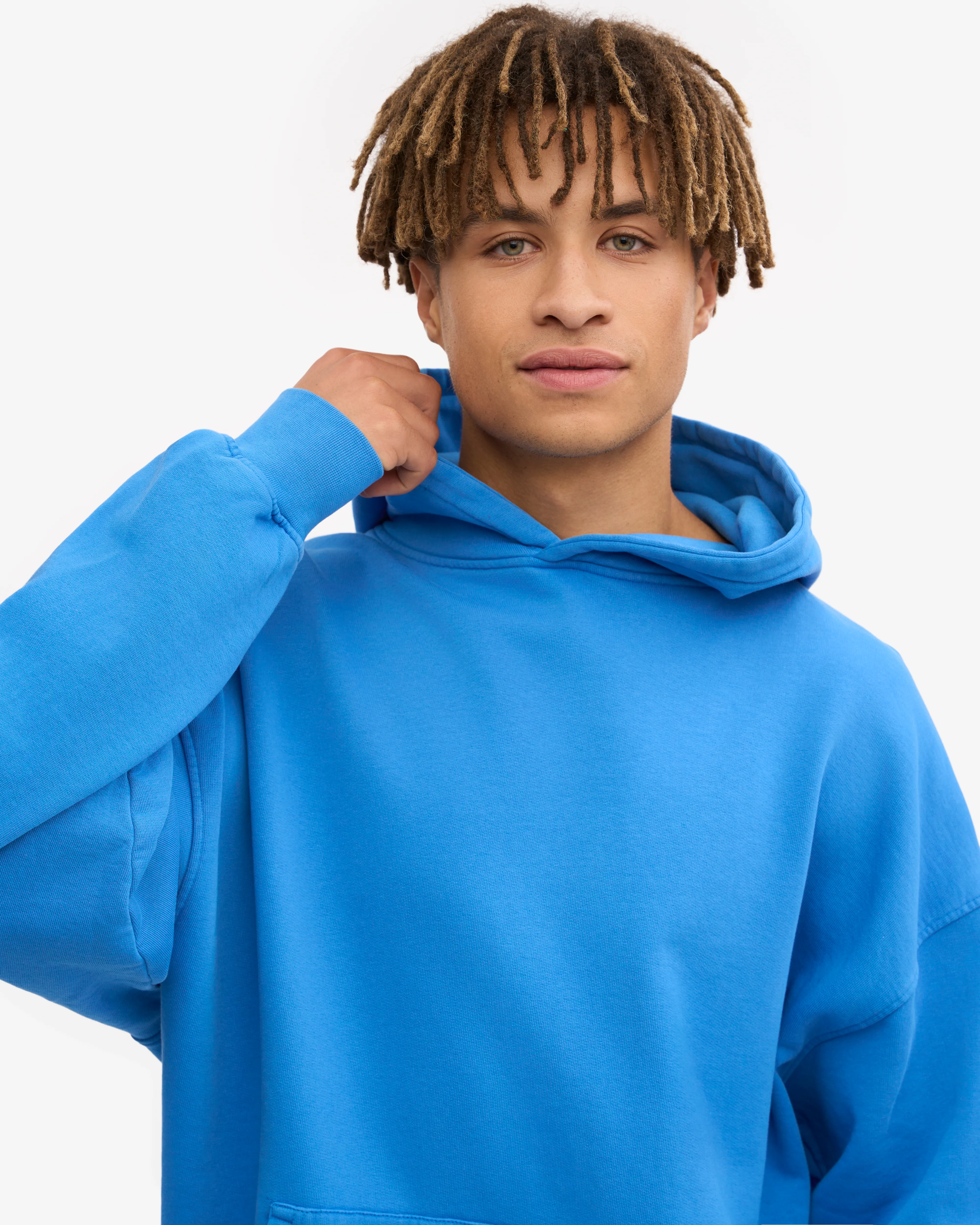Organic Oversized Hood - Pacific Blue
