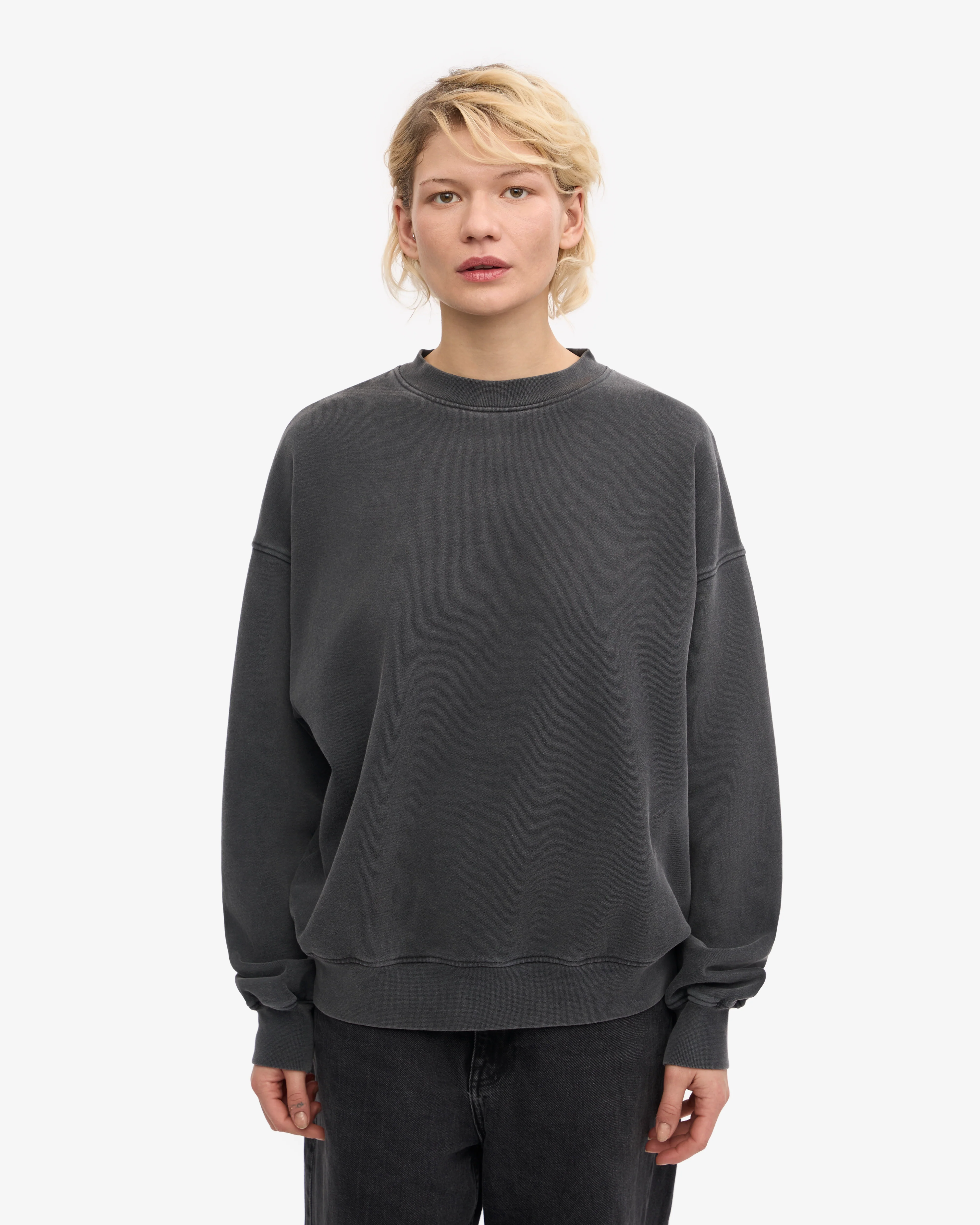 Organic Oversized Crew - Faded Black