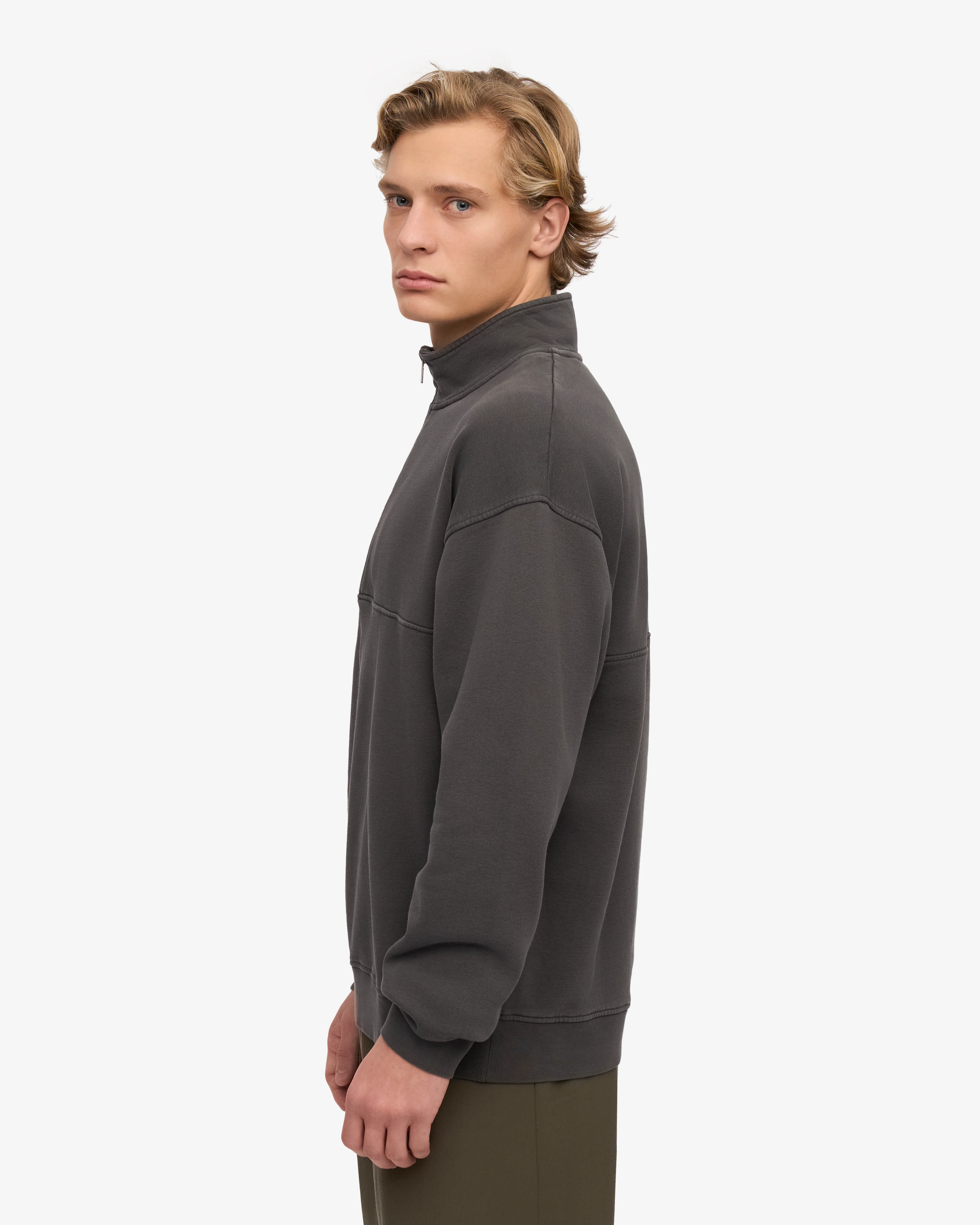 Organic Quarter Zip - Lava Grey