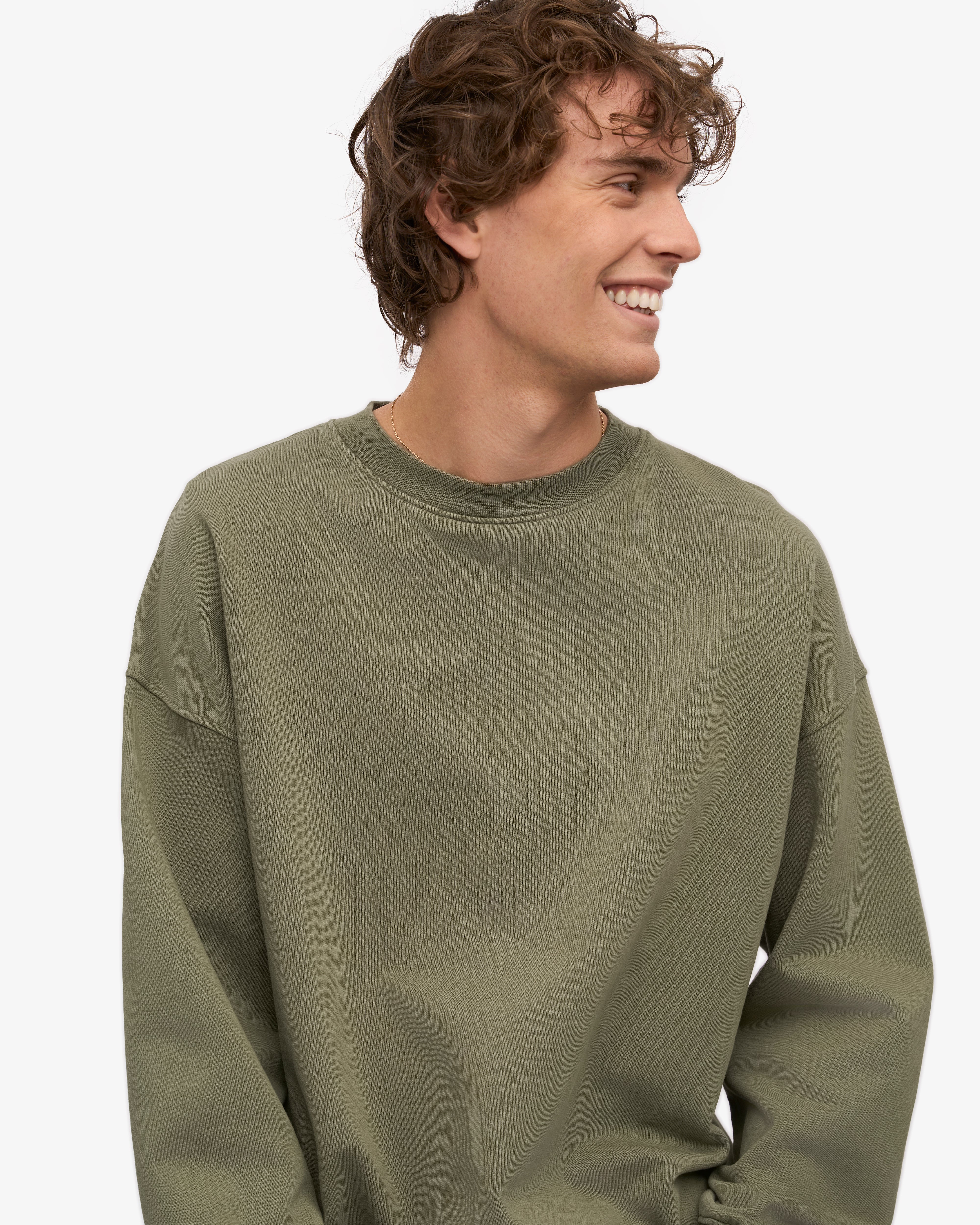 Organic Oversized Crew - Dusty Olive