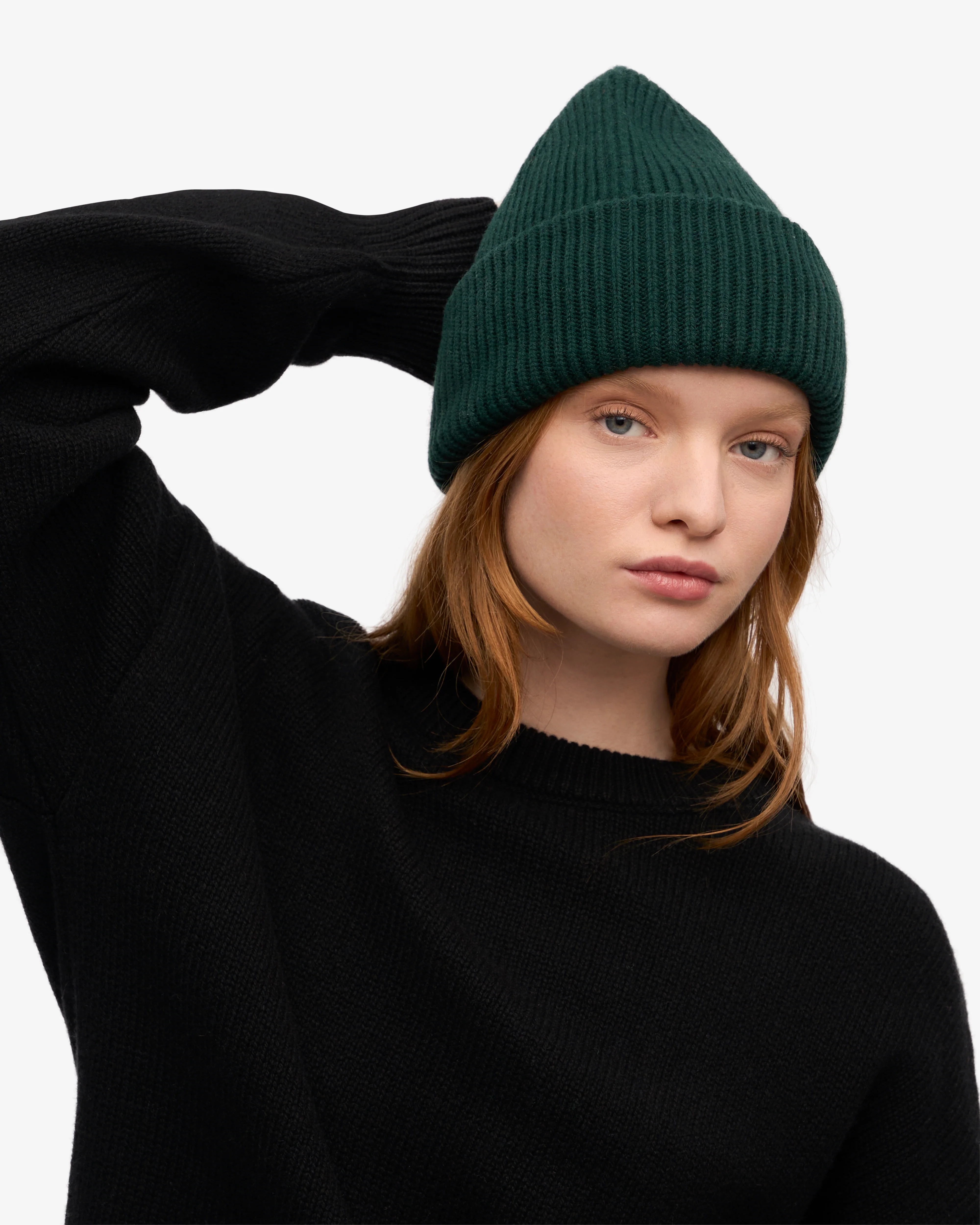 Merino Wool Hat - Emerald Green