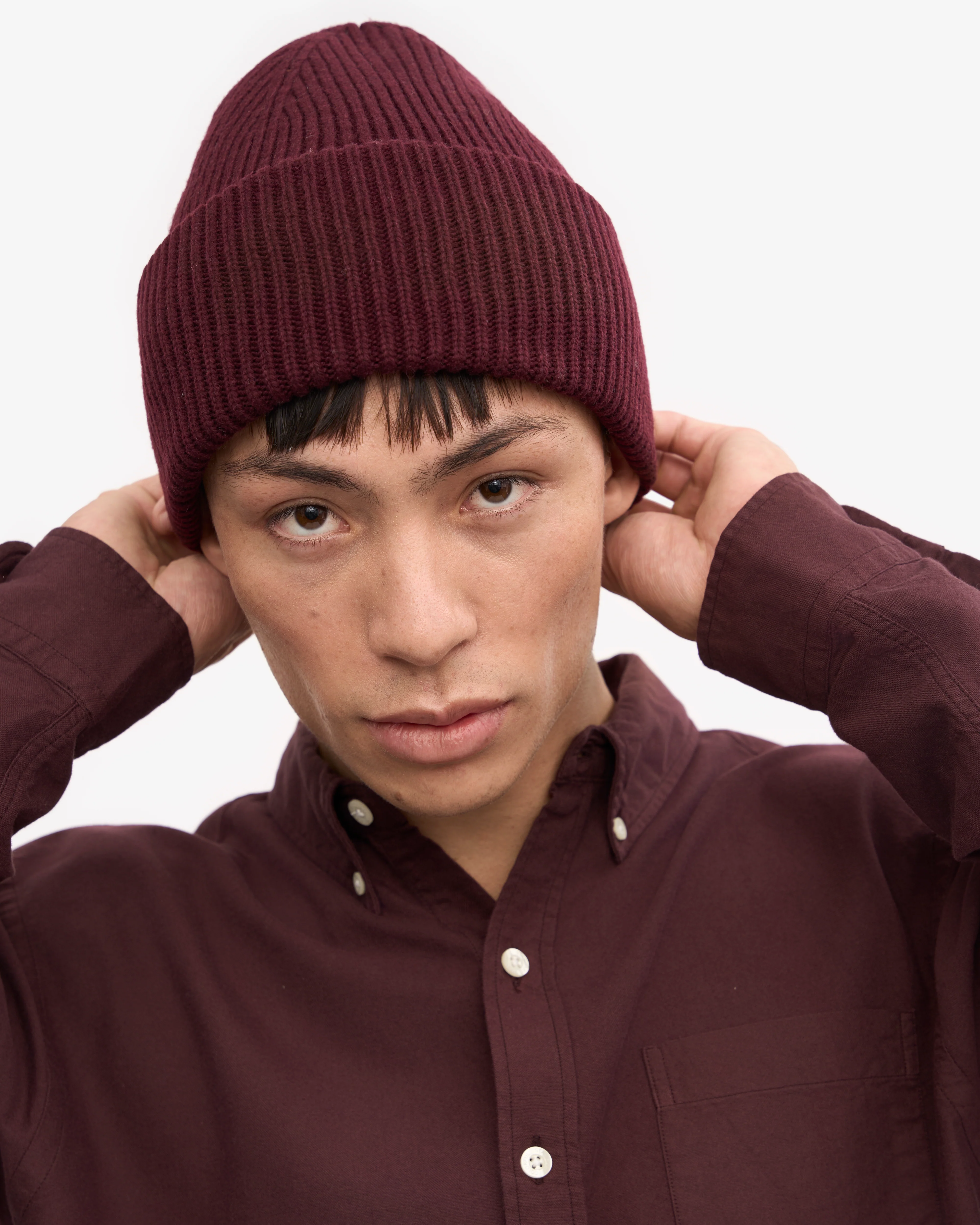 Merino Wool Hat - Oxblood Red