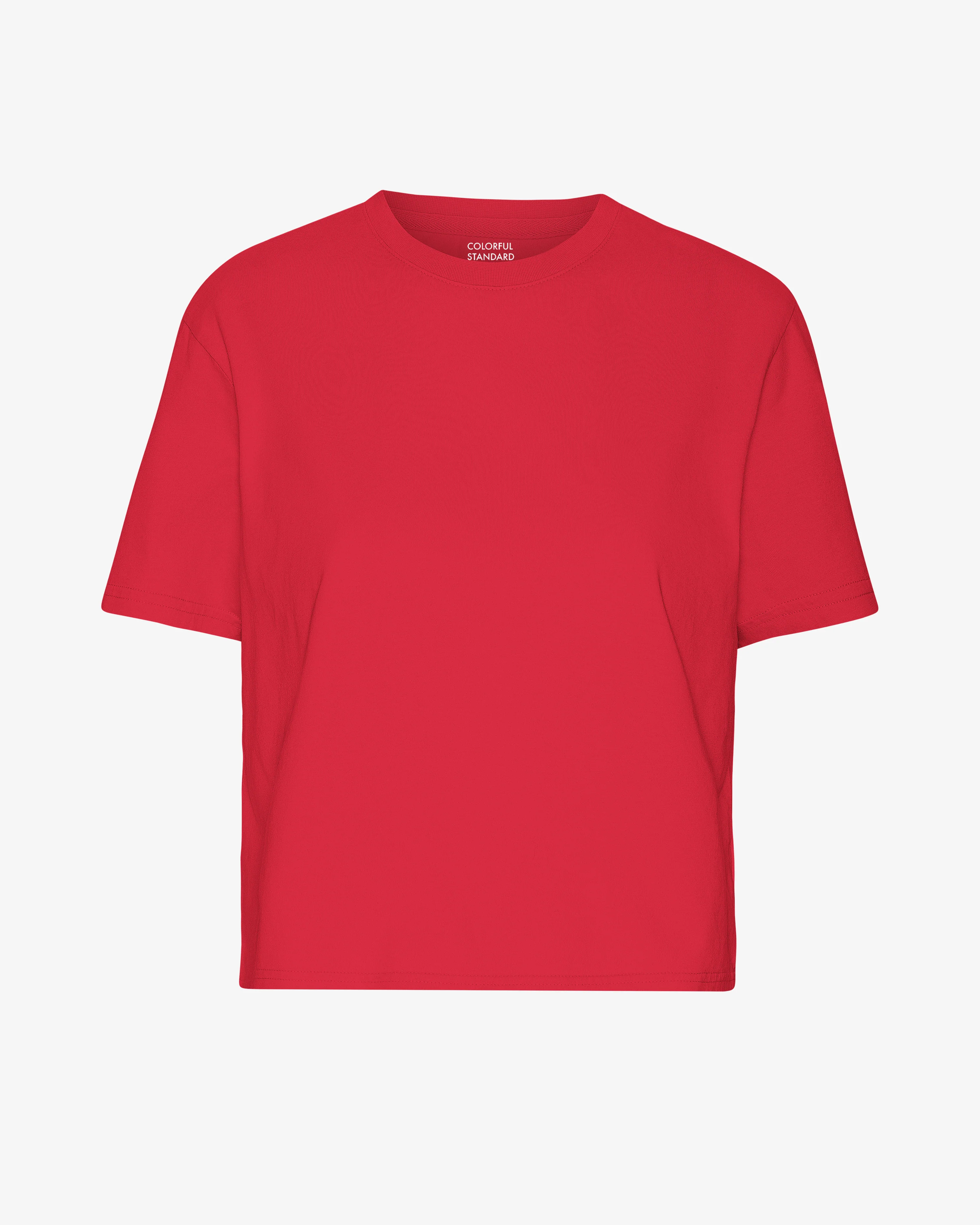 Organic Boxy Crop Tee - Scarlet Red