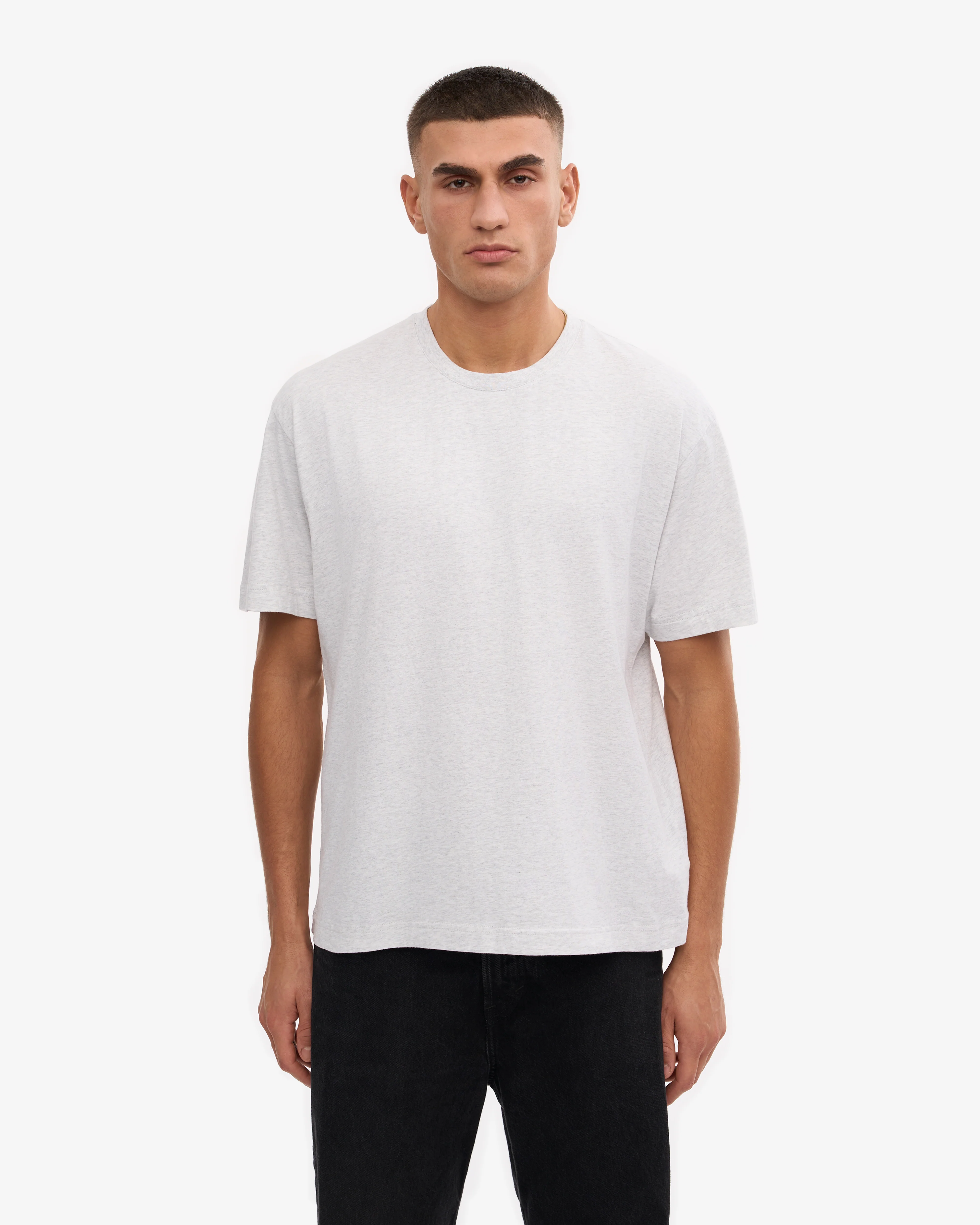 Oversized Organic T-Shirt - Snow Melange