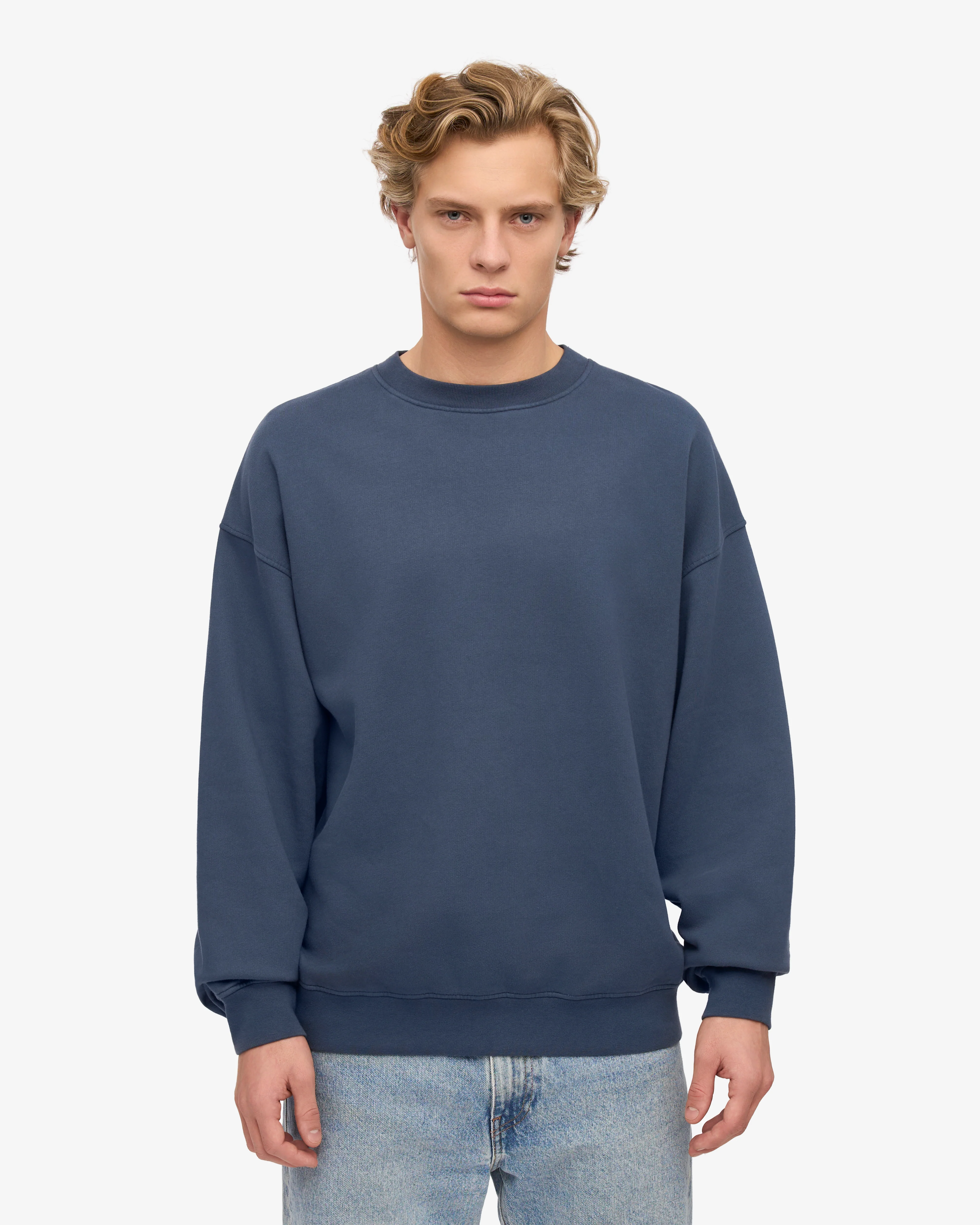 Organic Oversized Crew - Petrol Blue