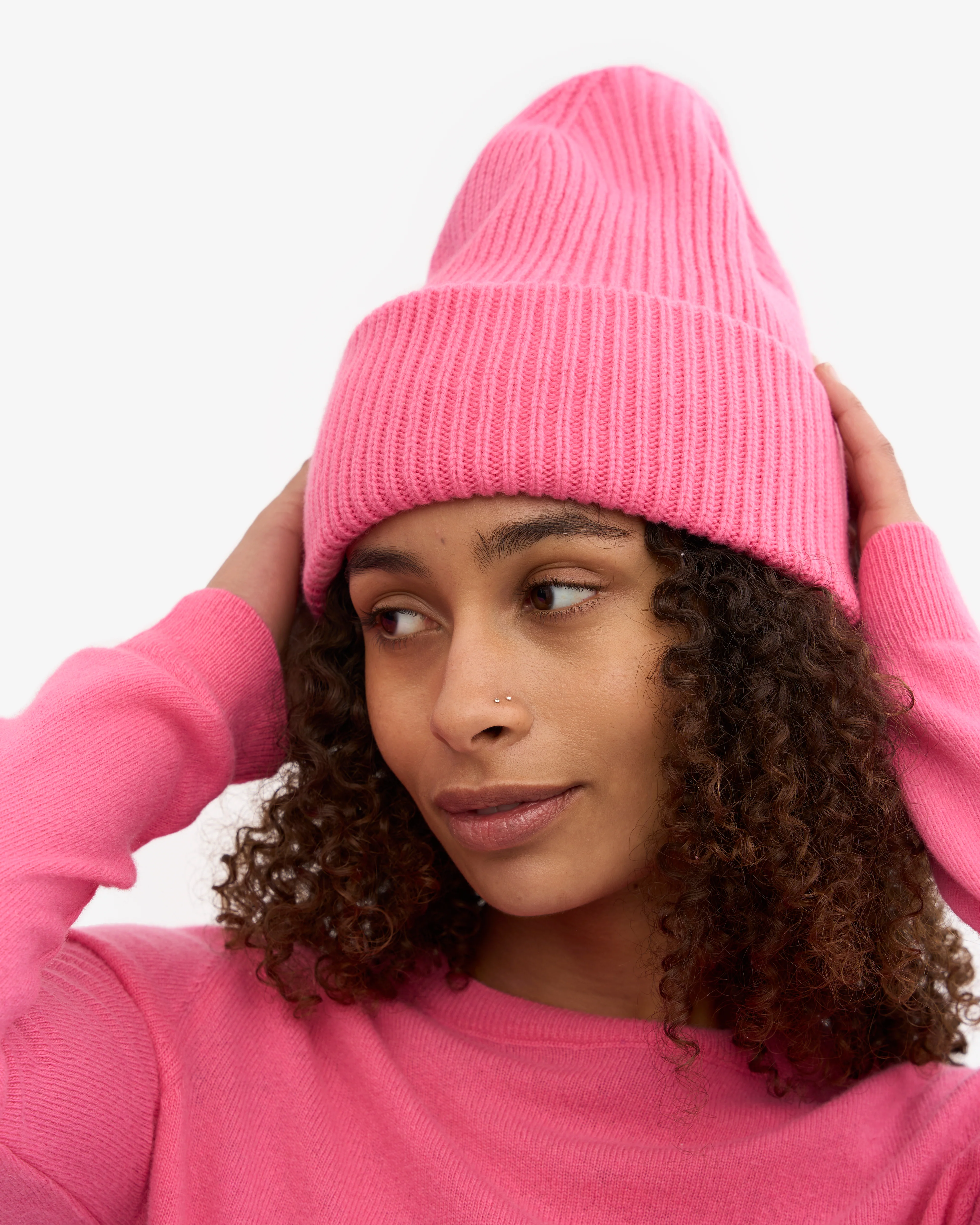 Merino Wool Hat - Bubblegum Pink