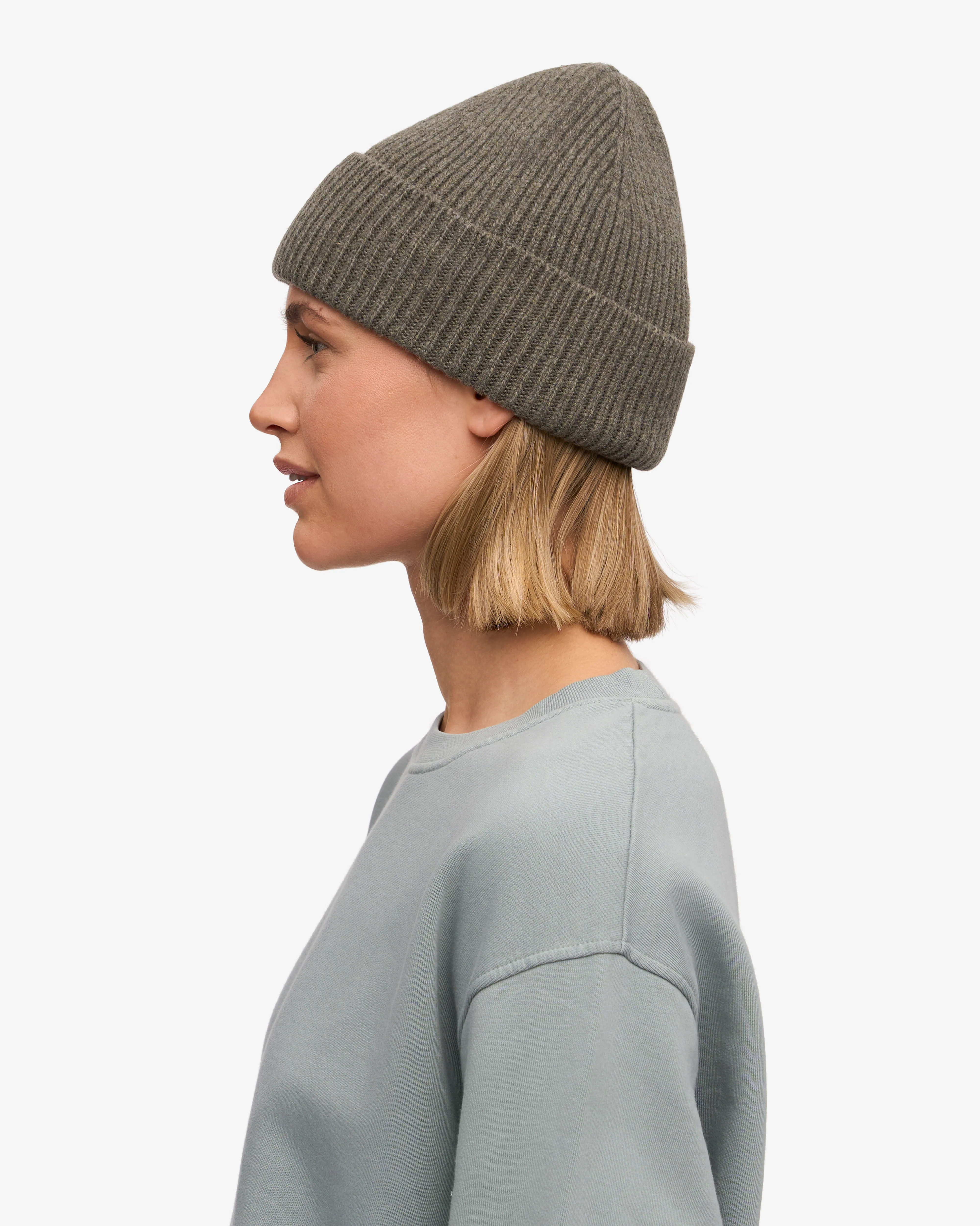 Merino Wool Beanie - Dusty Olive