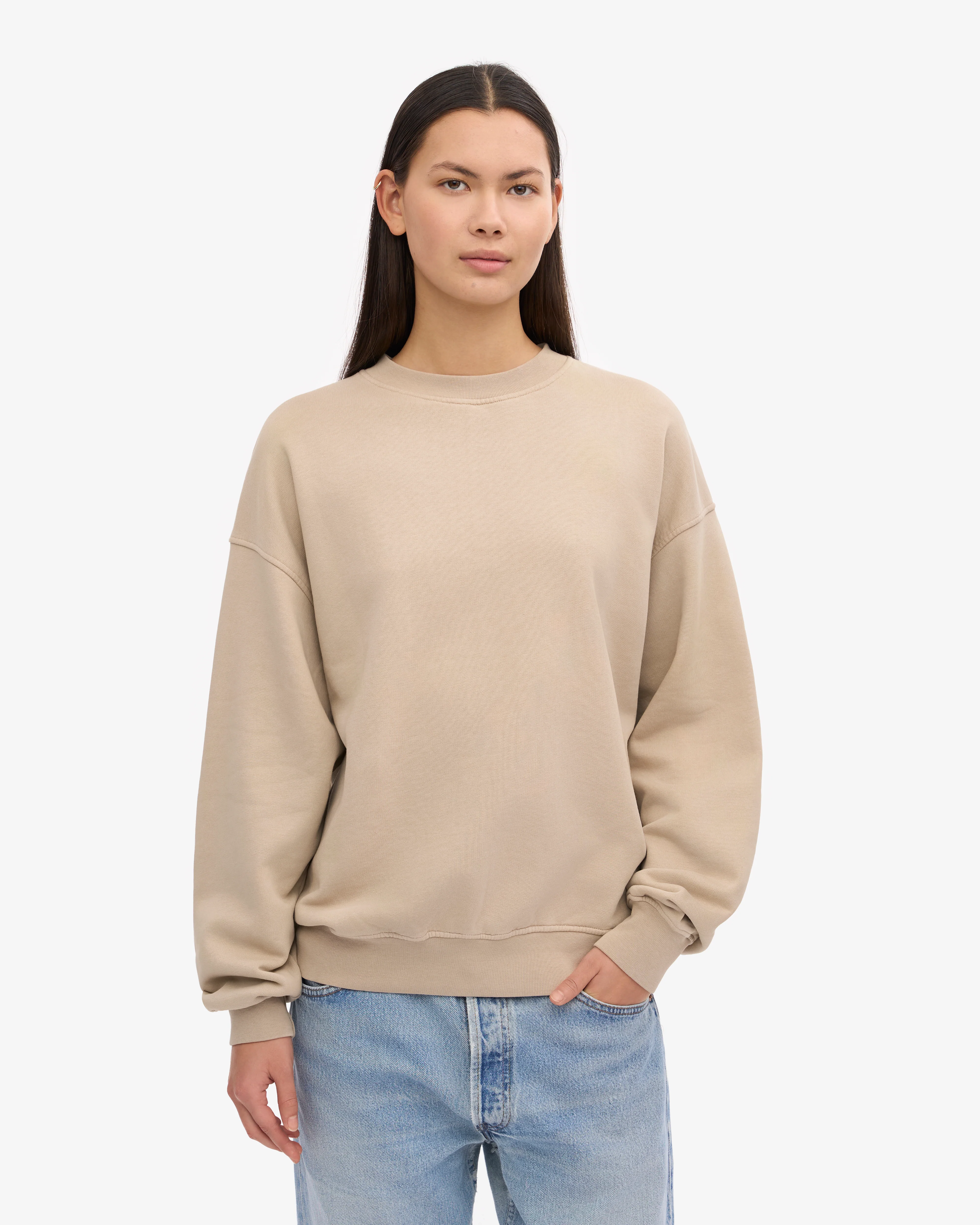 Organic Oversized Crew - Oyster Grey