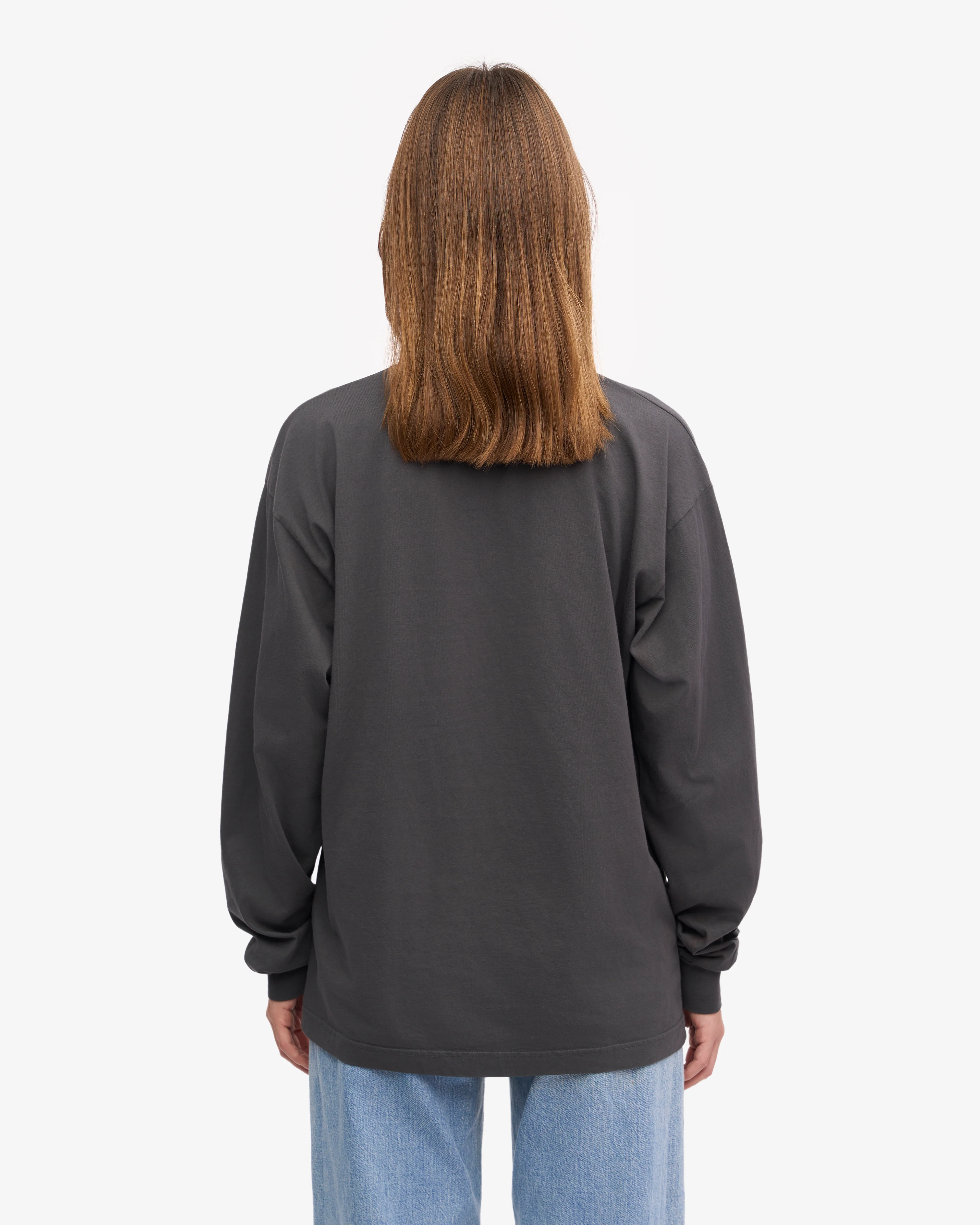Oversized Organic LS T-Shirt - Lava Grey