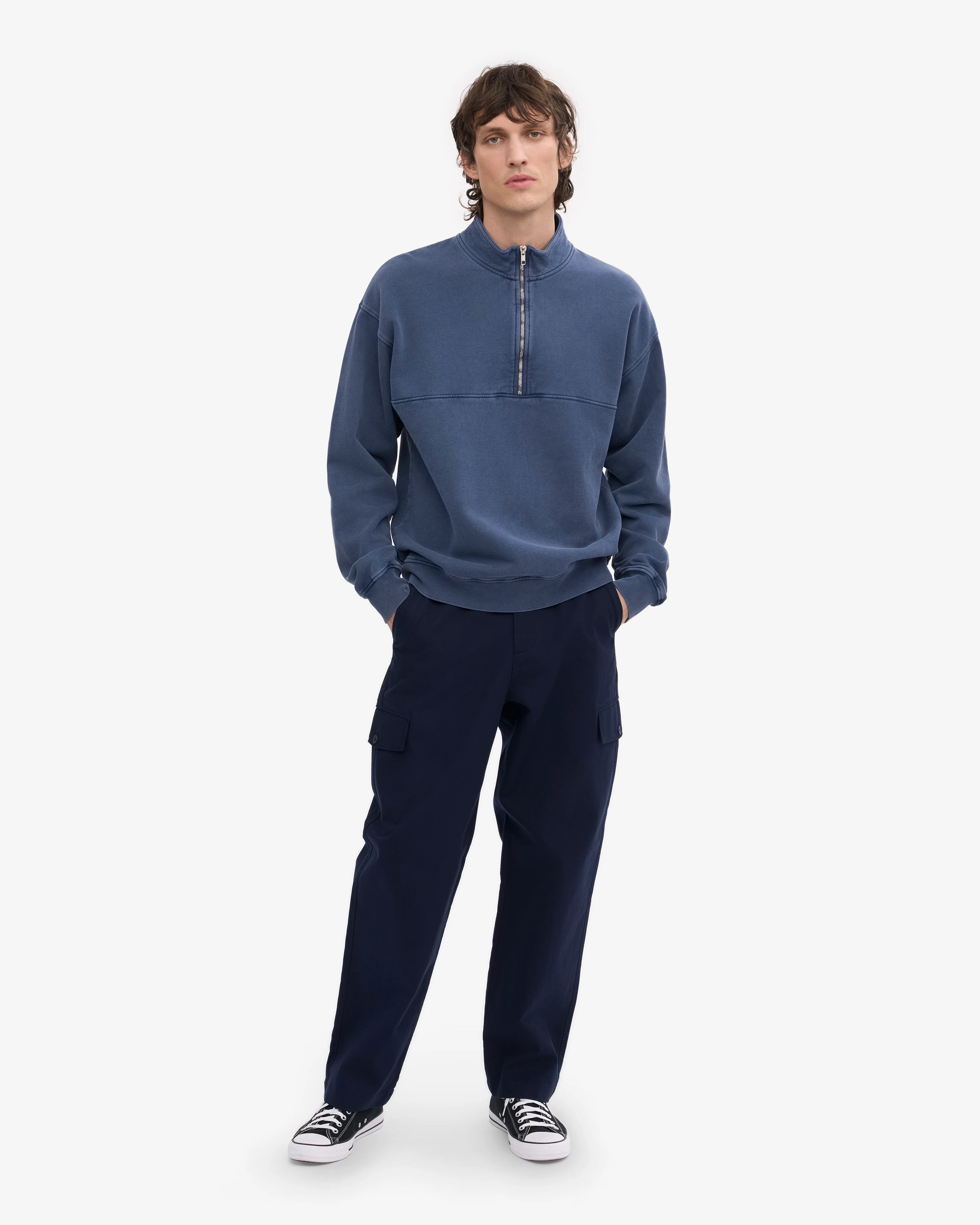 Organic Quarter Zip - Neptune Blue