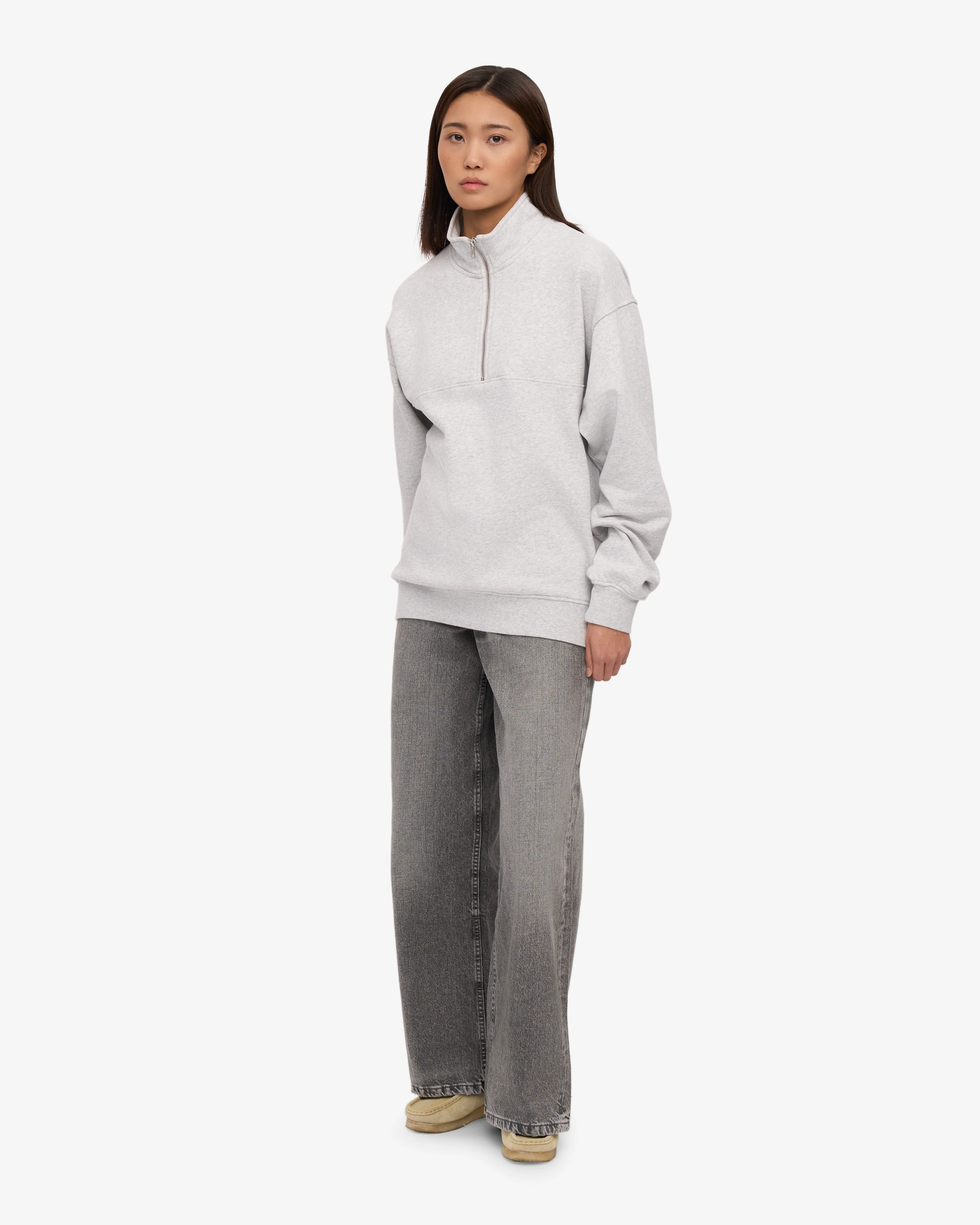 Organic Quarter Zip - Snow Melange