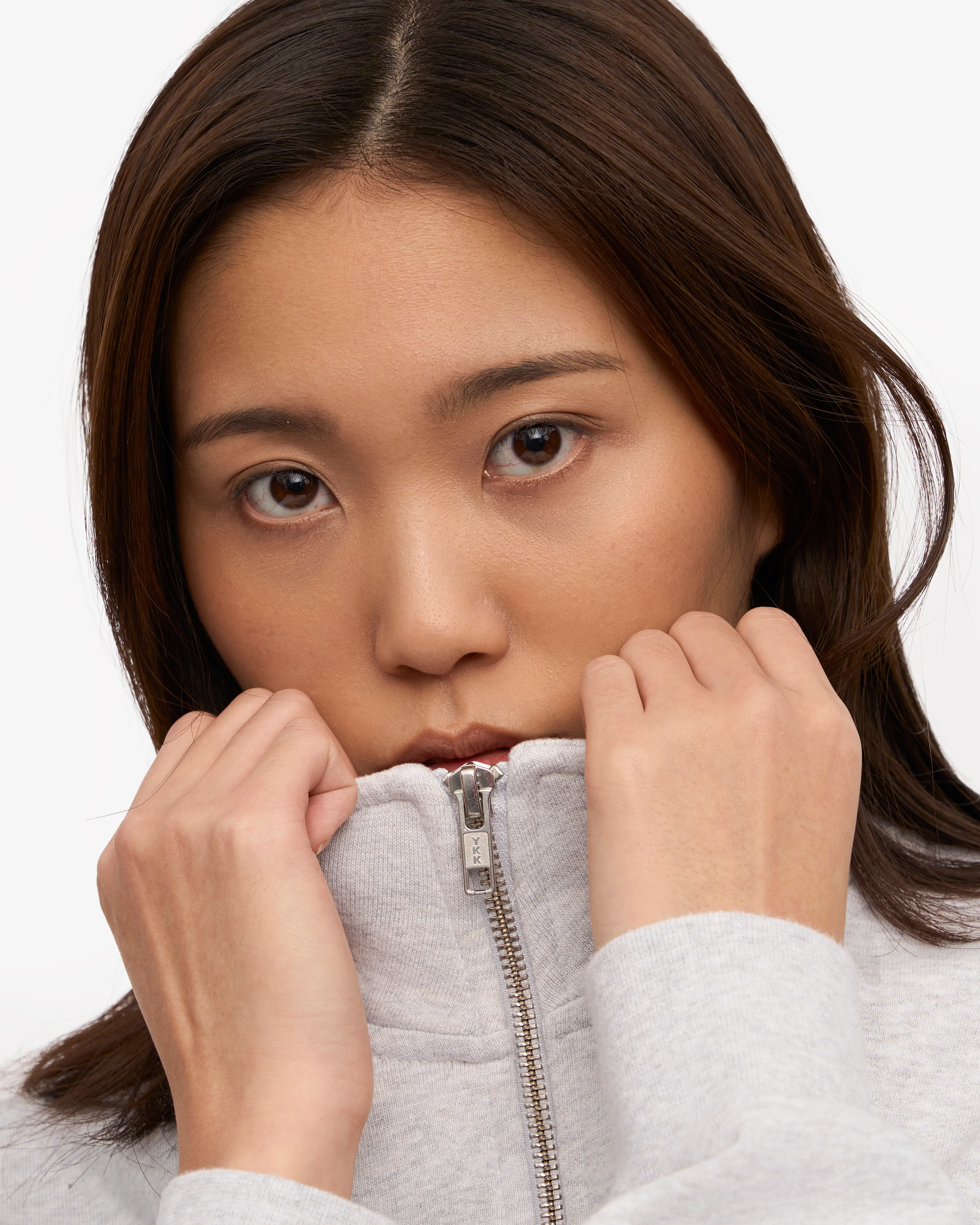 Organic Quarter Zip - Snow Melange