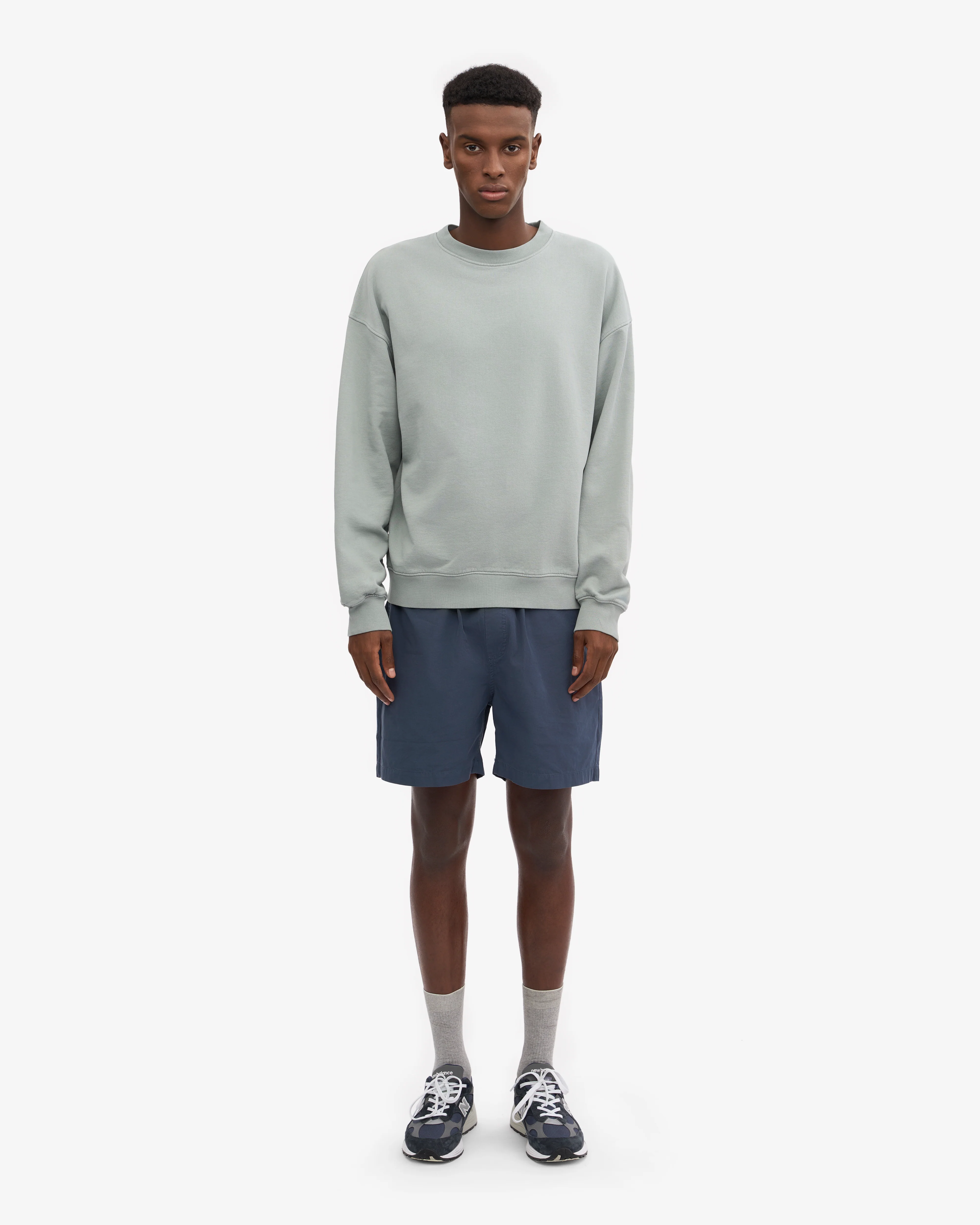 Organic Oversized Crew - Steel Blue
