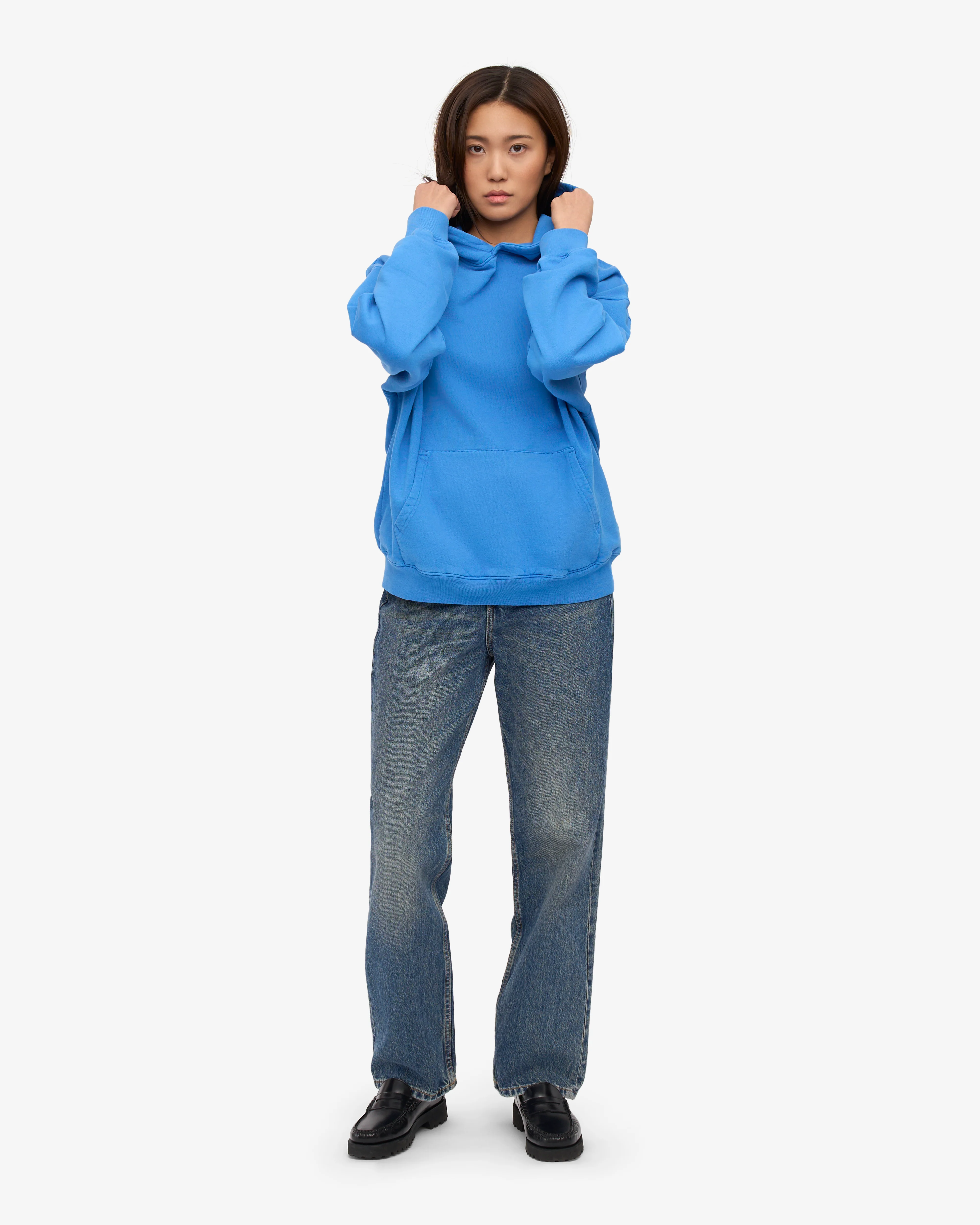 Organic Oversized Hood - Pacific Blue