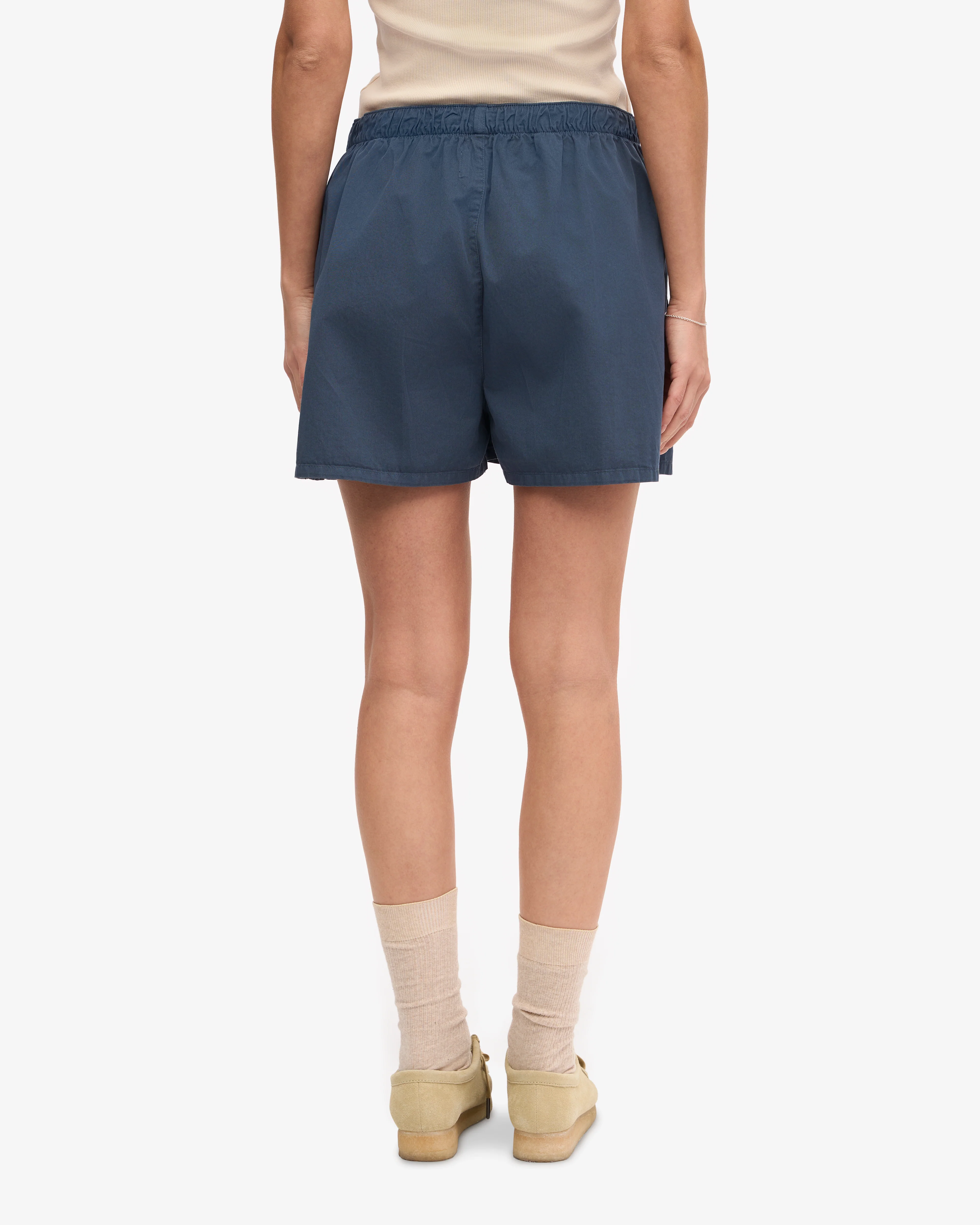 Women Organic Twill Shorts - Petrol Blue