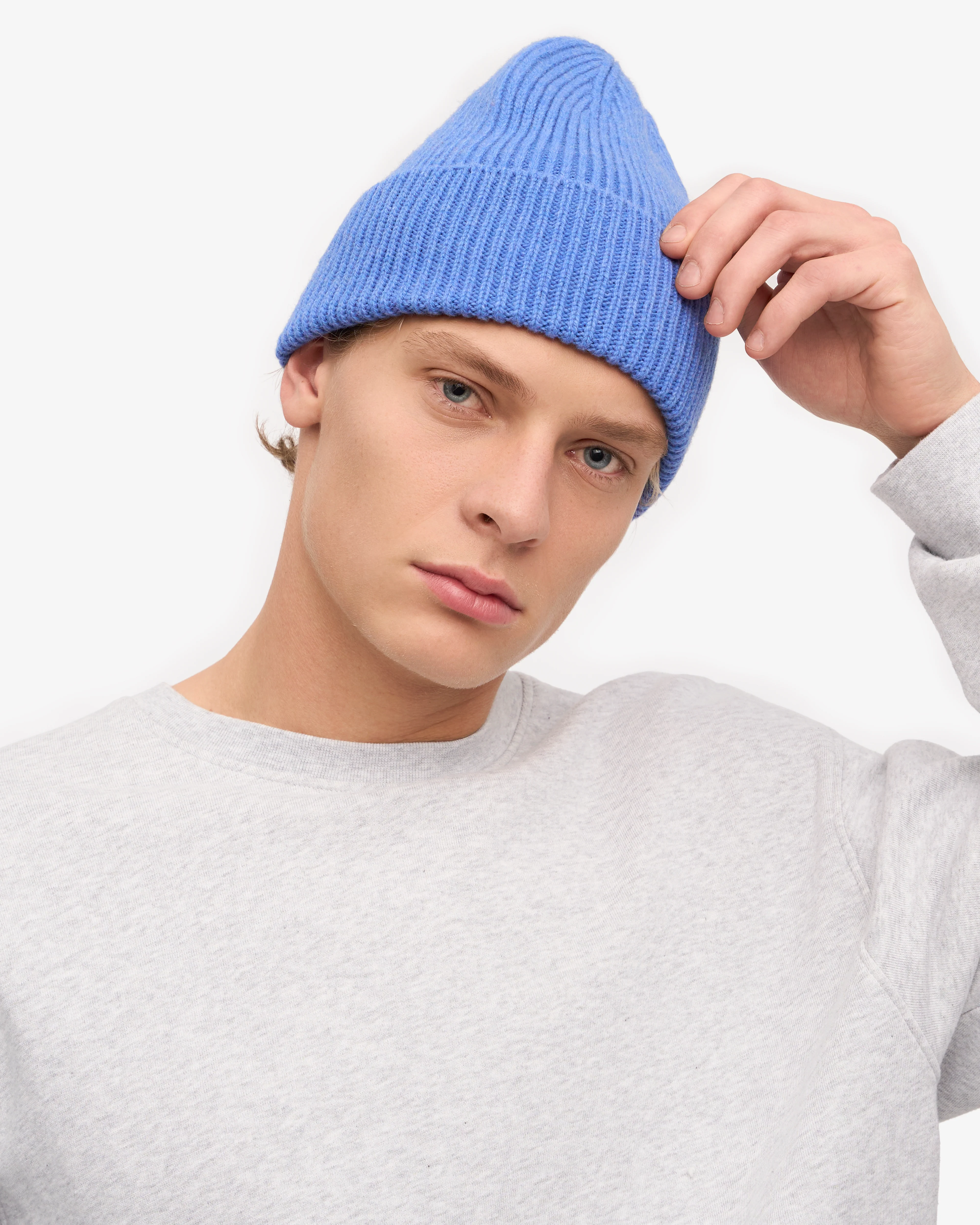Merino Wool Beanie - Pacific Blue