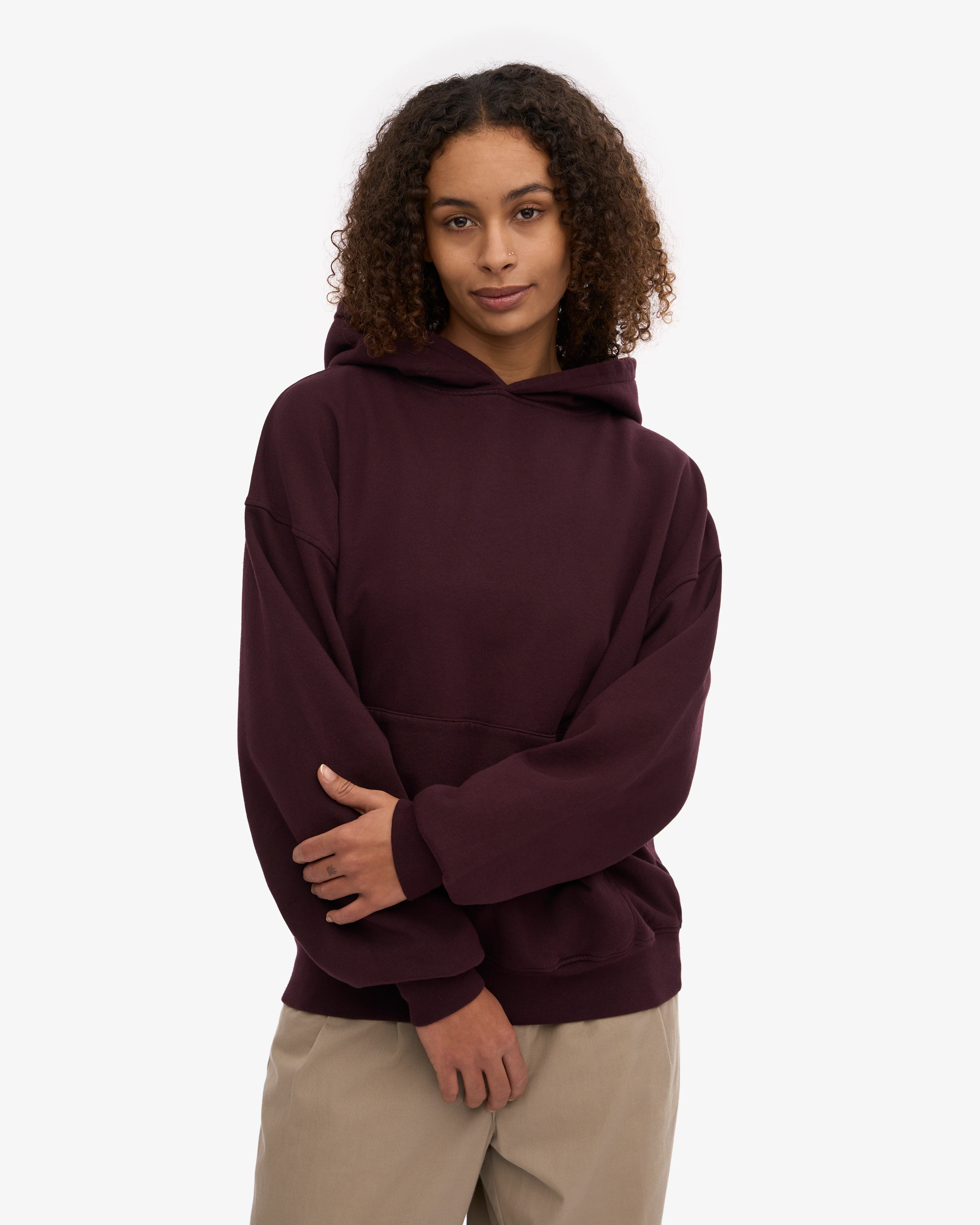 Organic Oversized Hood - Oxblood Red
