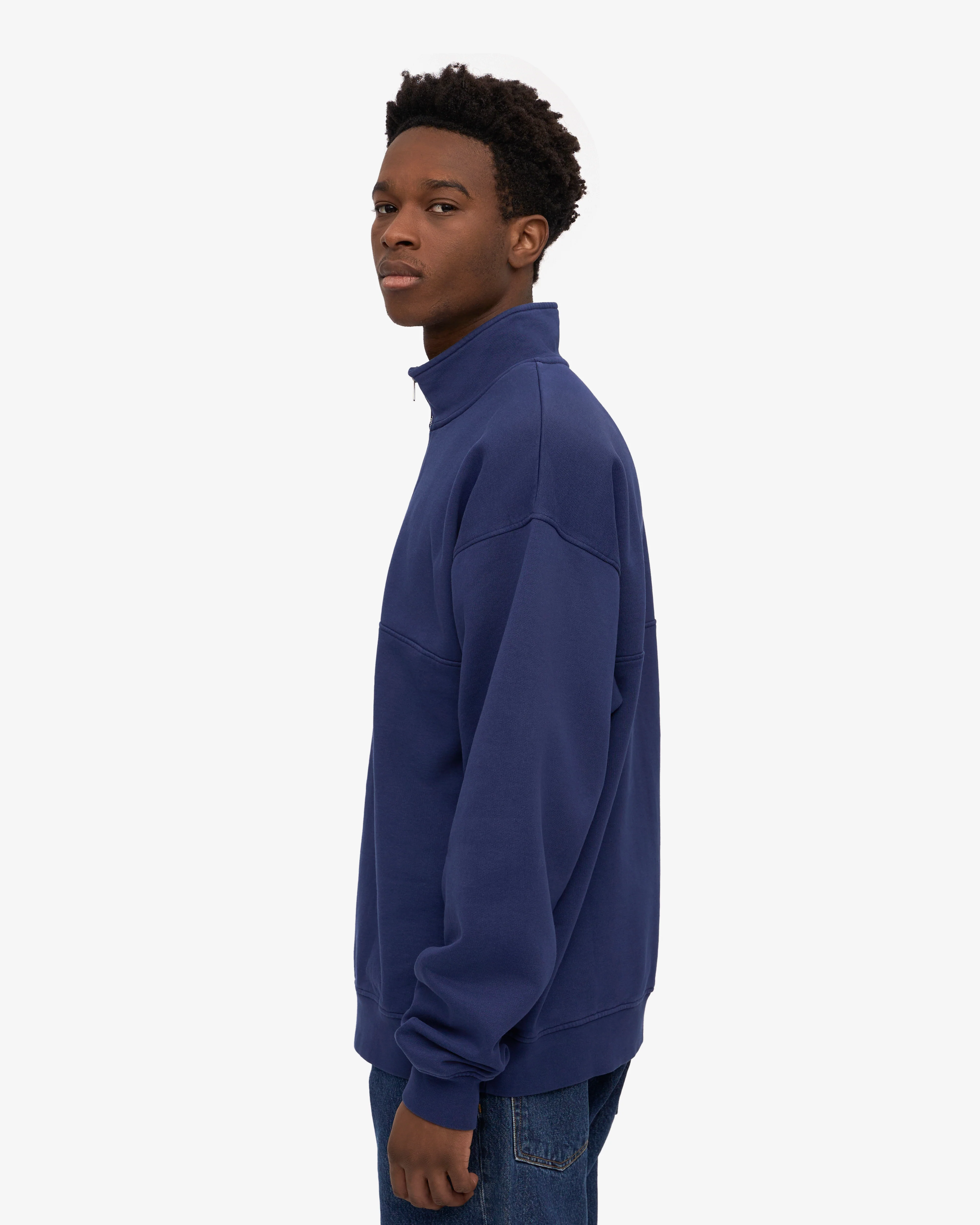 Organic Quarter Zip - Marine Blue