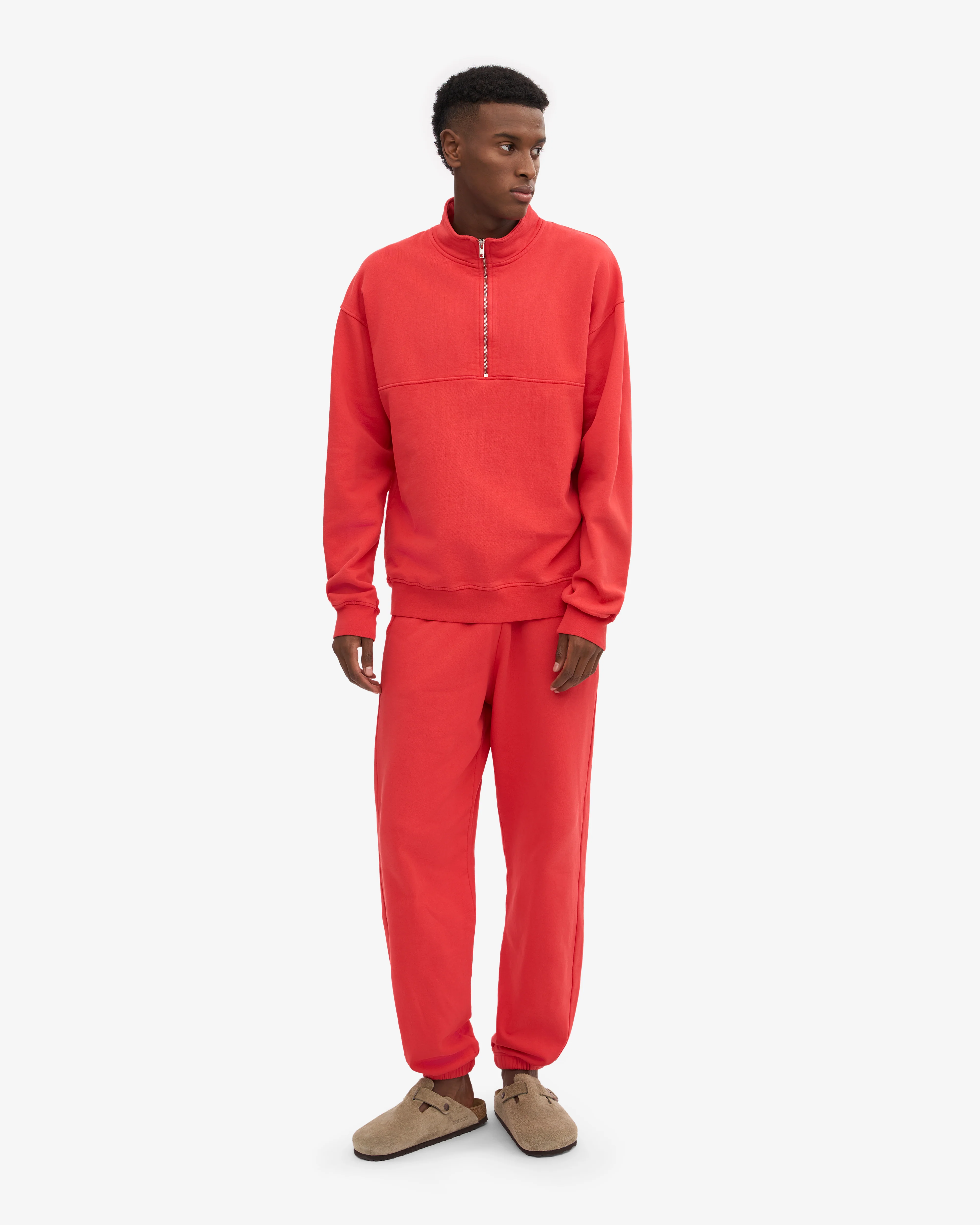 Organic Quarter Zip - Red Tangerine