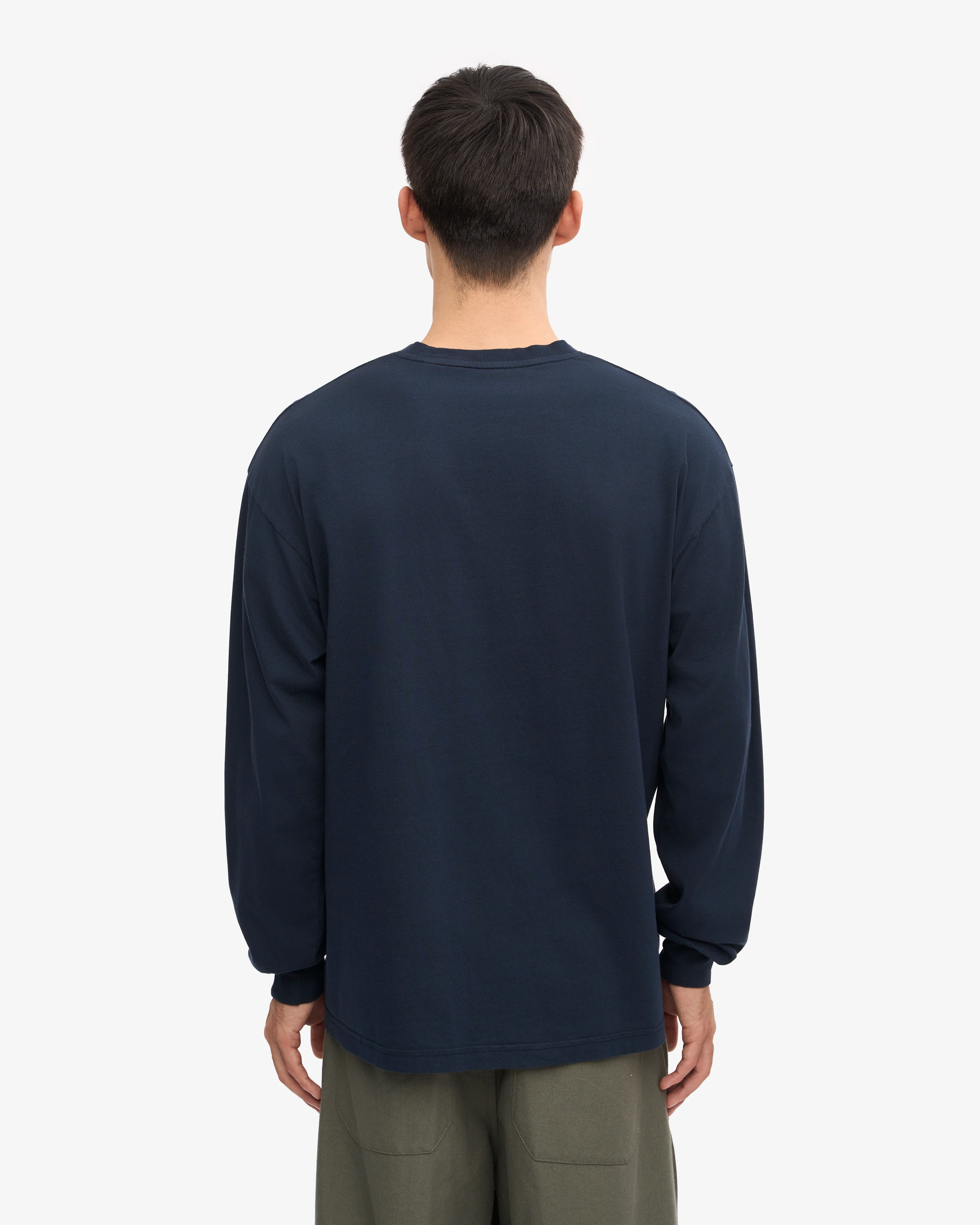 Oversized Organic LS T-Shirt - Navy Blue