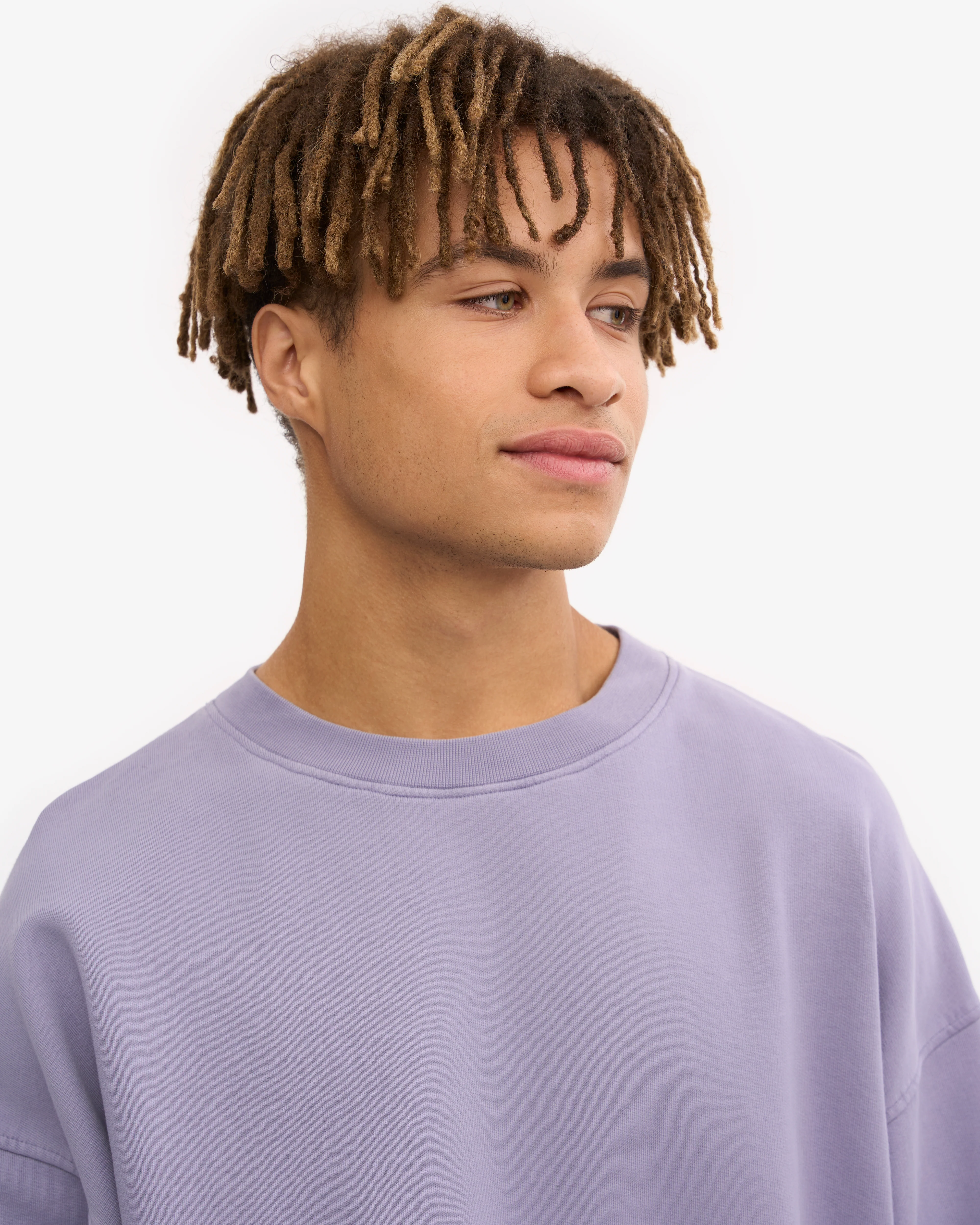 Organic Oversized Crew - Purple Jade