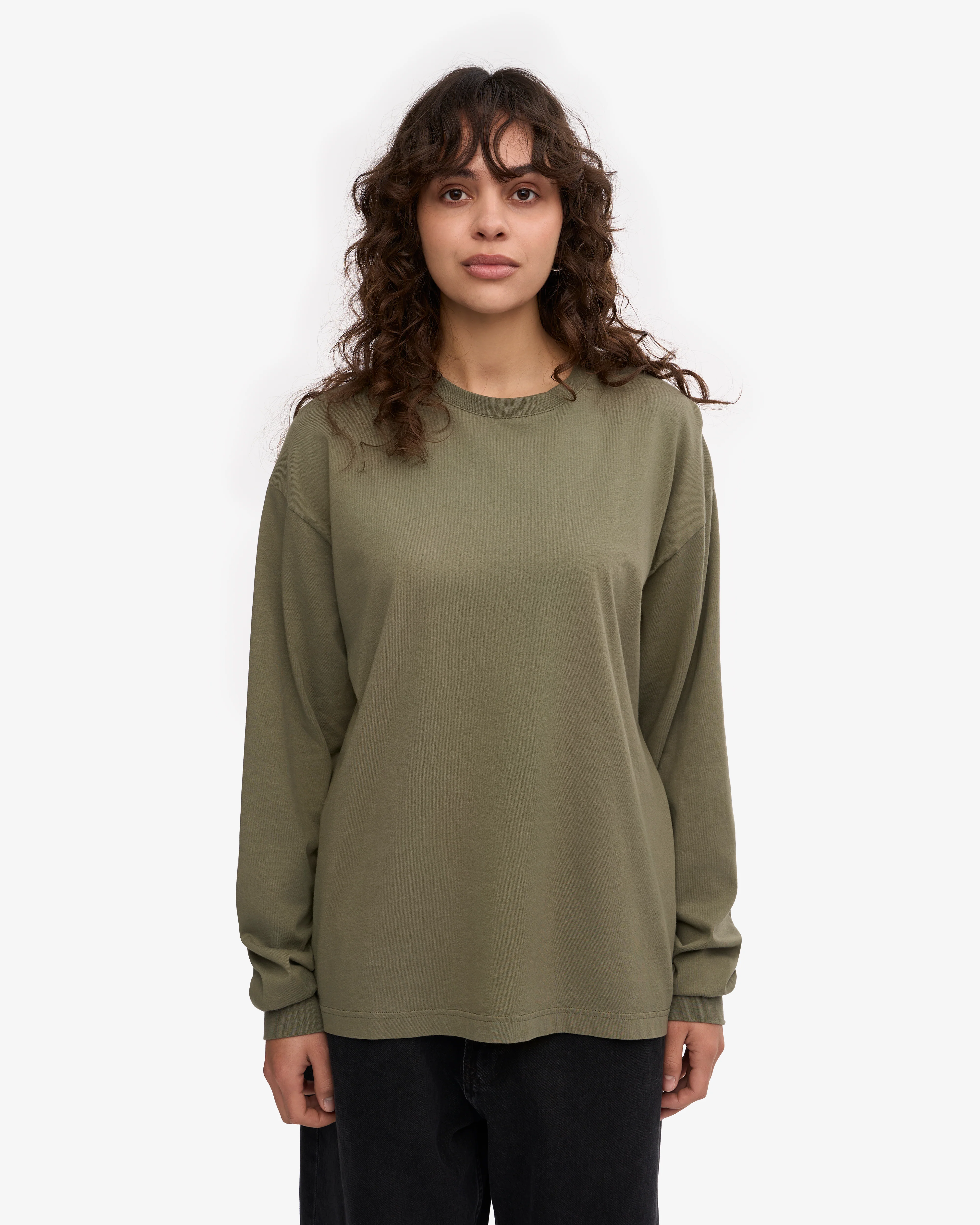 Oversized Organic LS T-Shirt - Dusty Olive