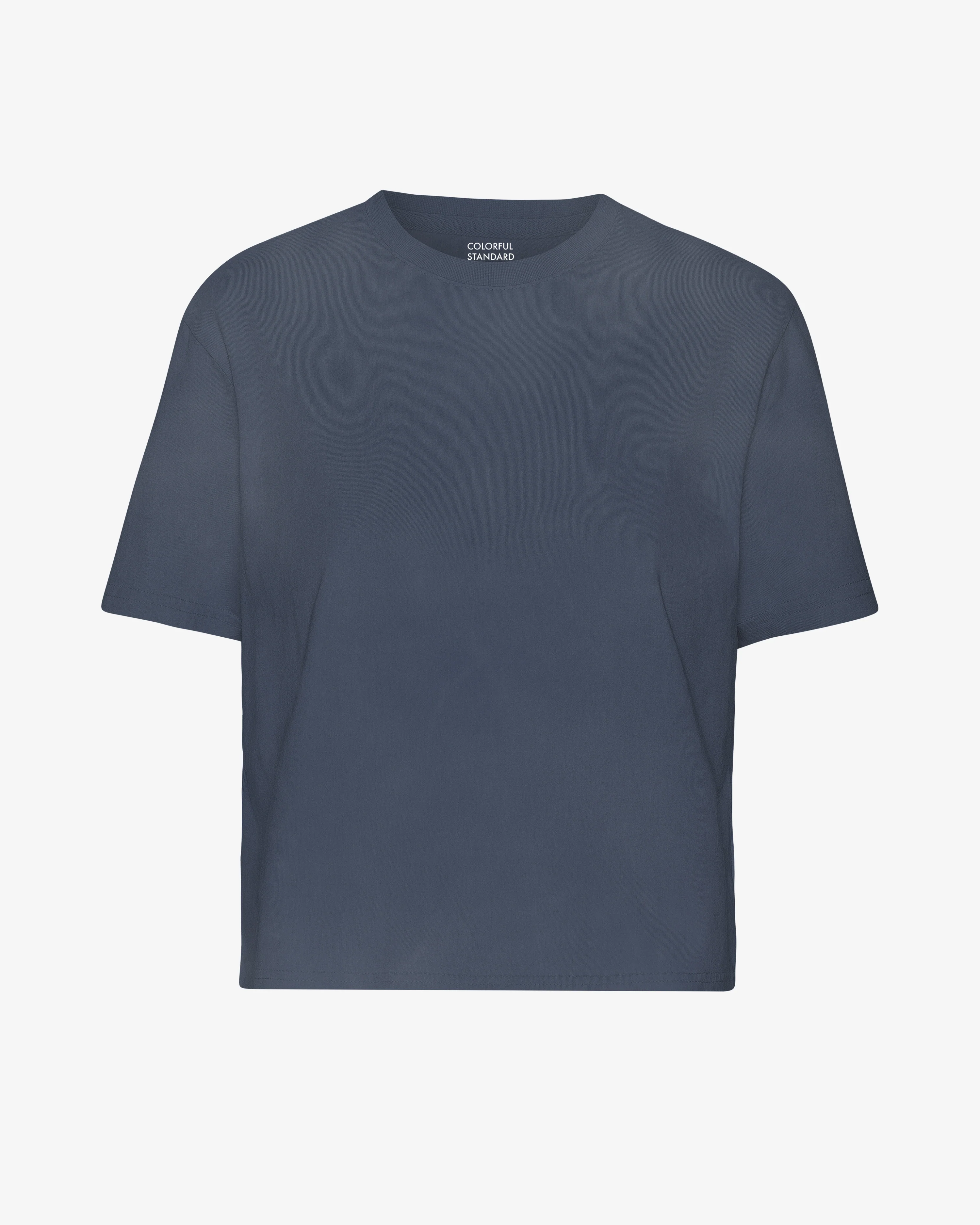 Organic Boxy Crop Tee - Neptune Blue